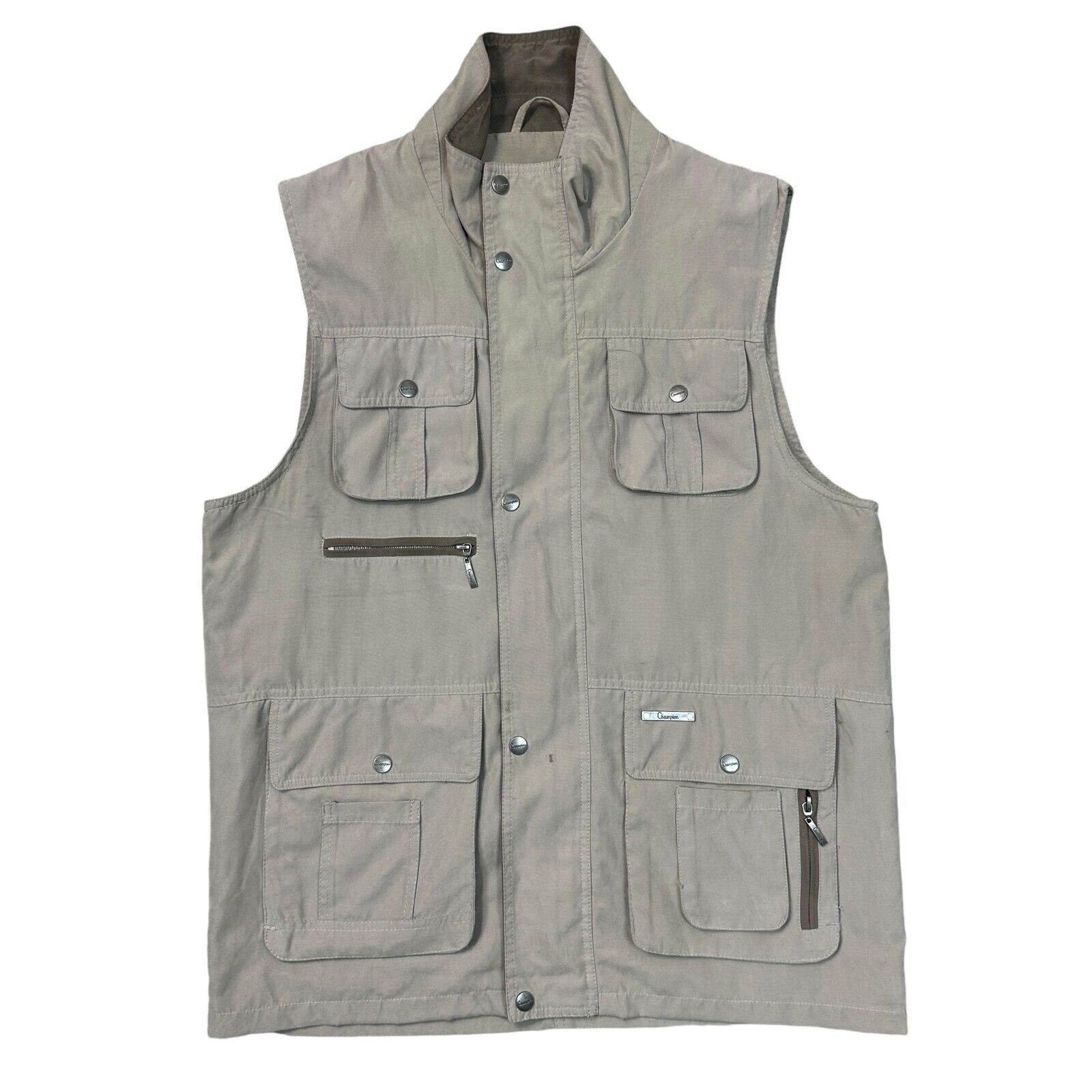 Champion Farnham Gilet Jacket Bodywarmer Full Zip 90s Beige Mens Medium