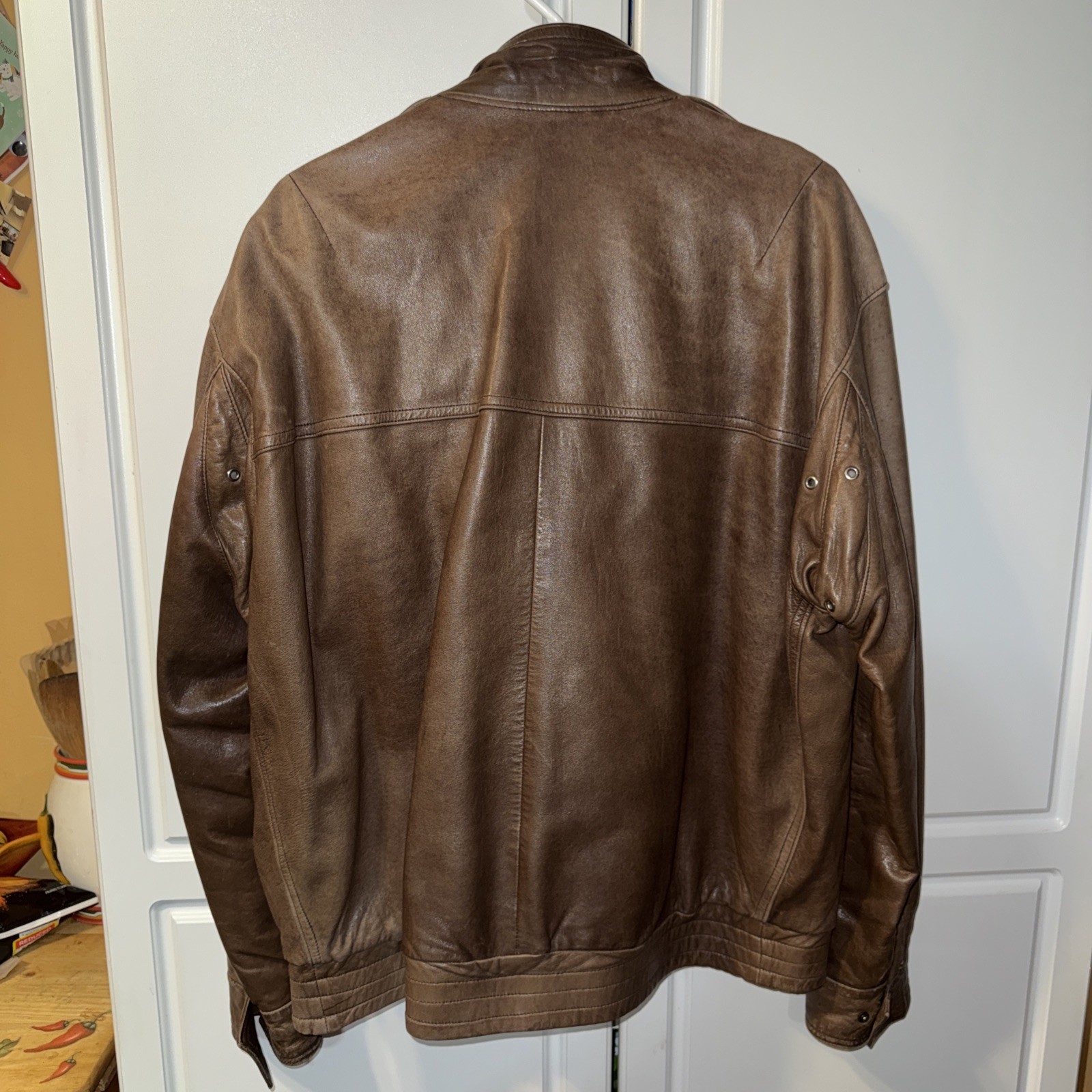 Vintage Segura 1970s Men’s EU40 US48 Brown Leather Well Loved Bomber Jacket-