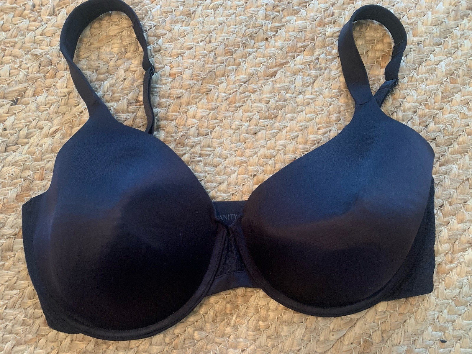 Vanity Fair 76356 Smoothing Underwire Bra Black Size 38D Multiway Straps