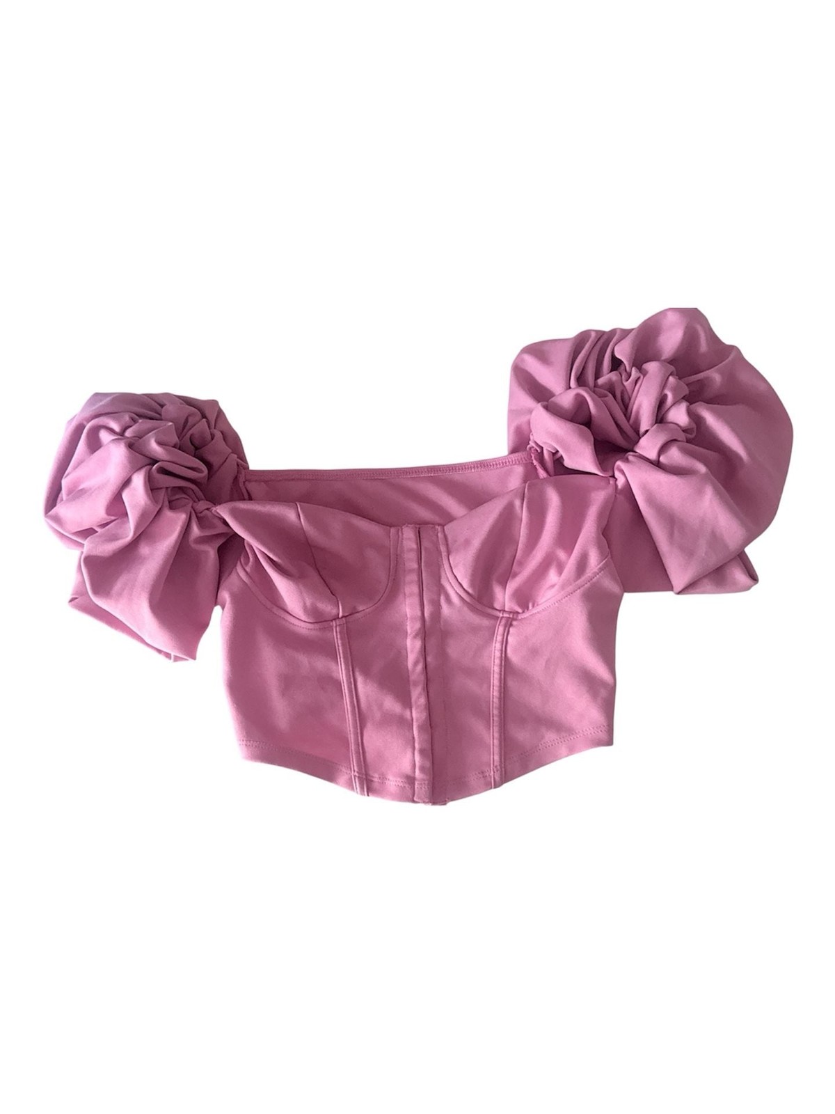 SHEIN Puff Sleeve Corset Crop Top