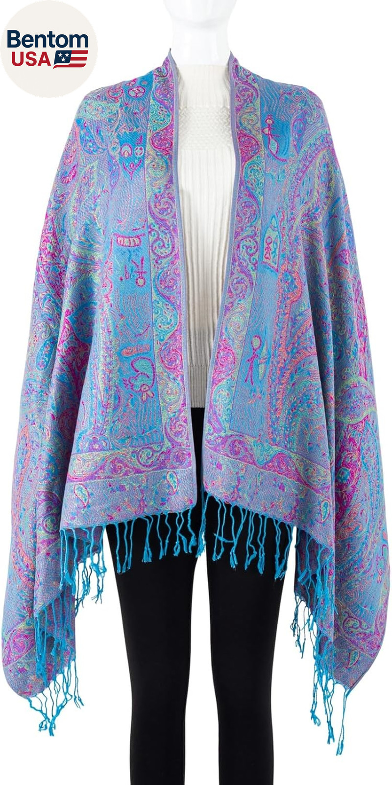 Pashmina Feel Shawls Wraps Rave Scarf for Women Soft Silky Reversible Men Scarve