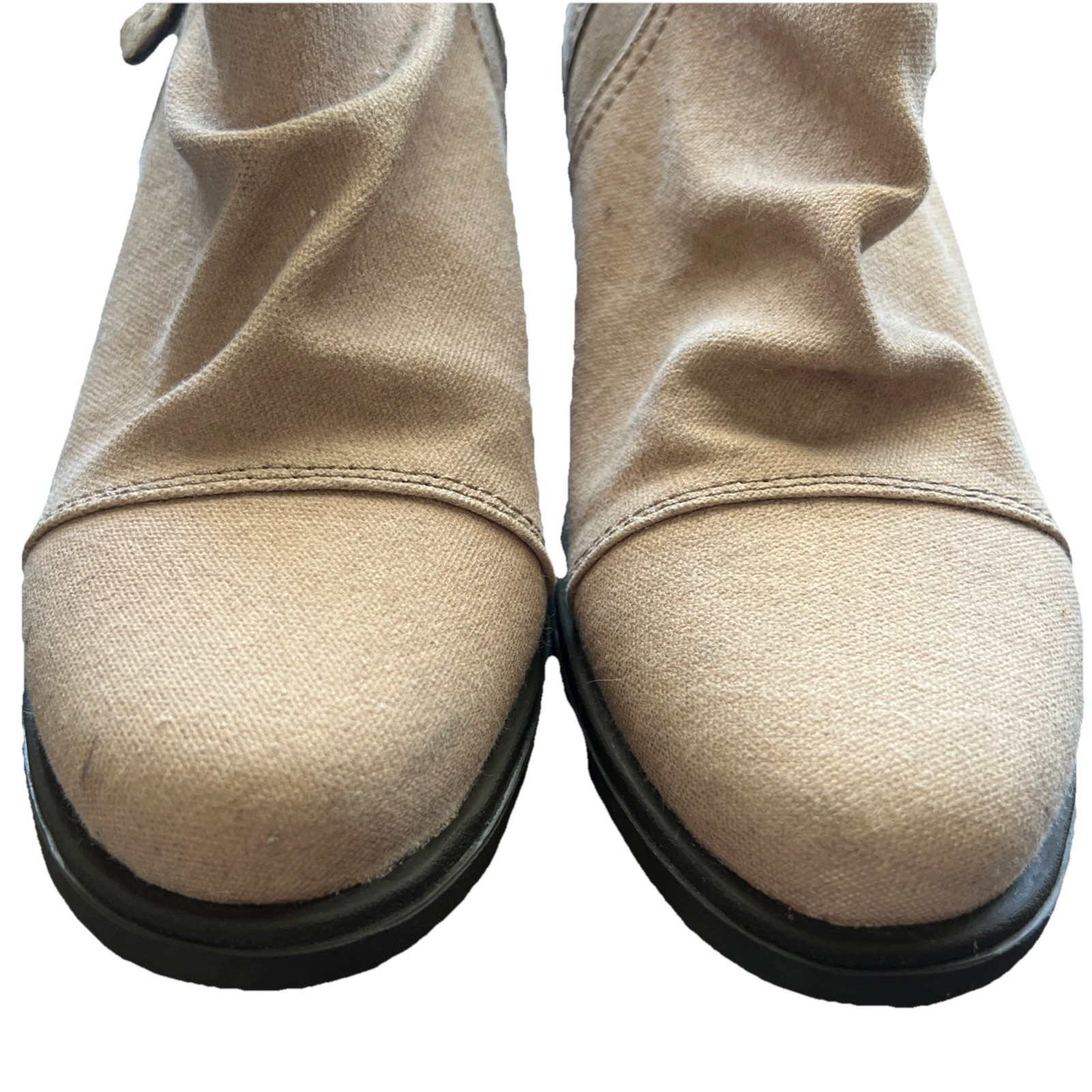 Sorel Major Low Size 6 Tan Canvas Suede Ankle Side Zip Ankle Boots Outdoors New