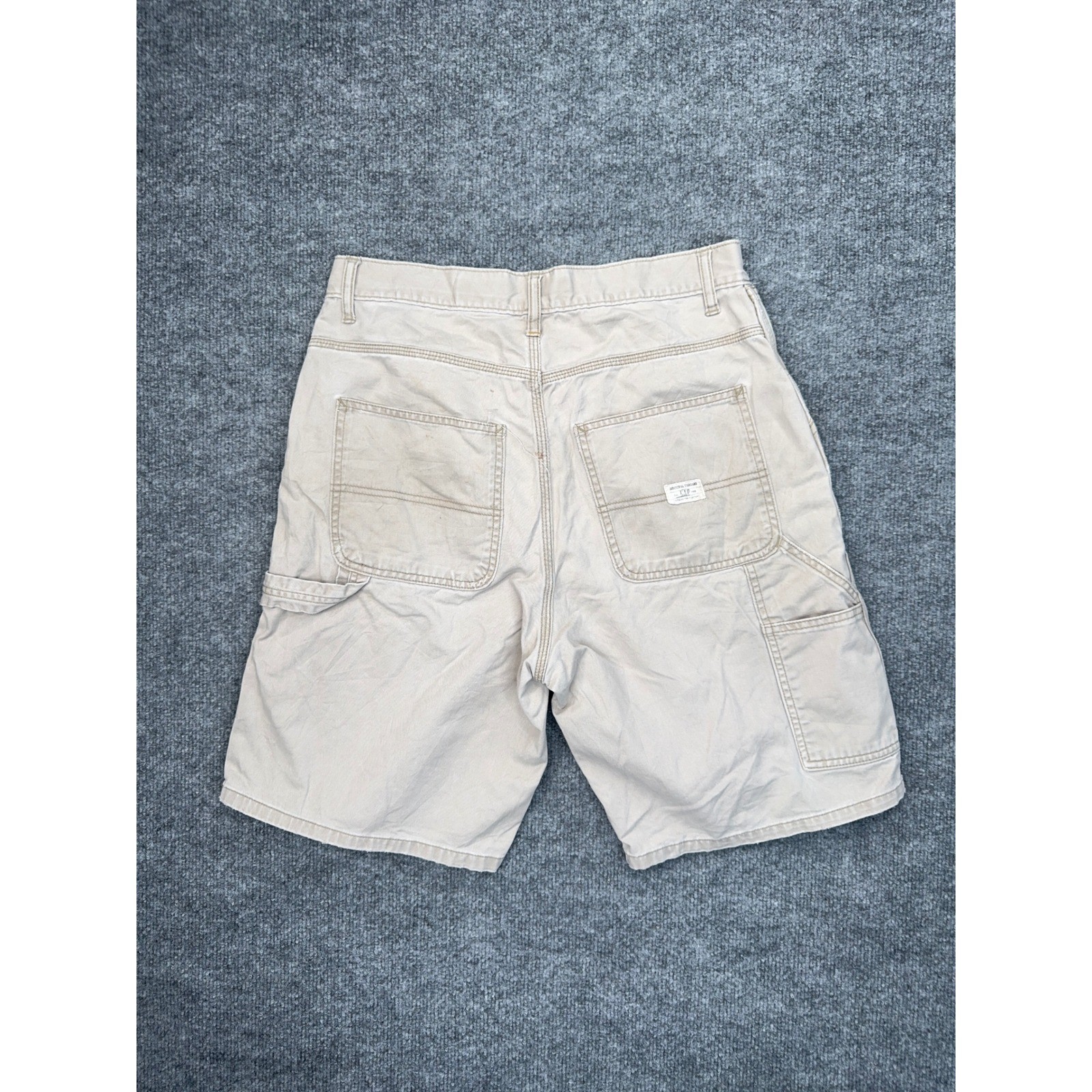Gap Mens Carpenter Shorts Tan Khaki Cotton Utility Workwear Size 30 Hammer Loop