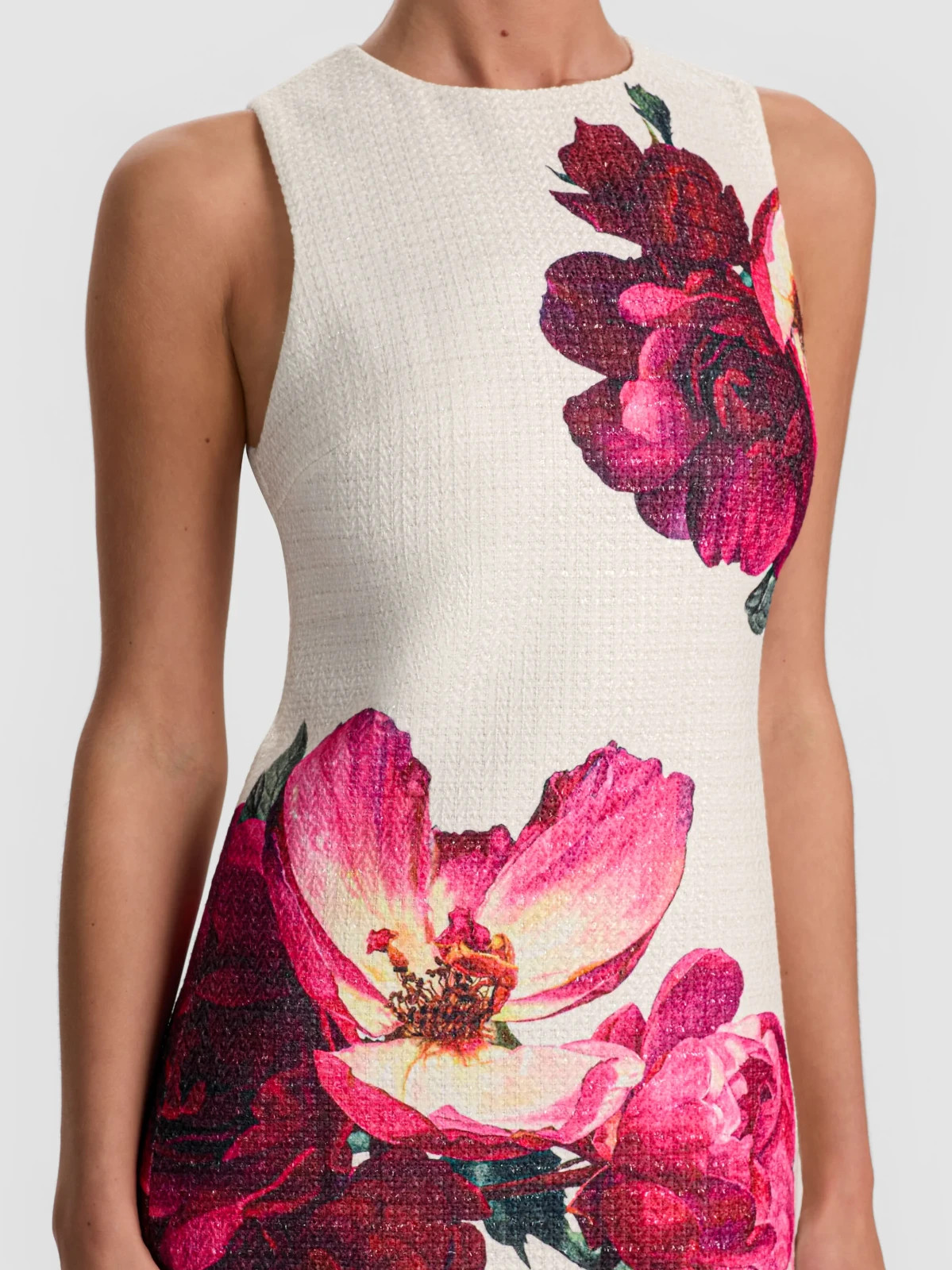 ALICE &OLIVIA (6)CLYDE PLACED FLORAL TWEED EMPRESS BLOOM MINI DRESS NWTMSRP$440