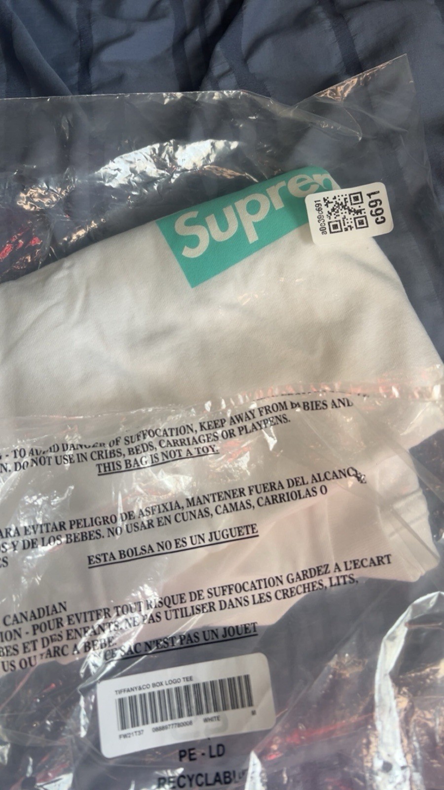 Supreme Tiffany & Co Box Logo Graphic Print Tee White Men’s M t shirt