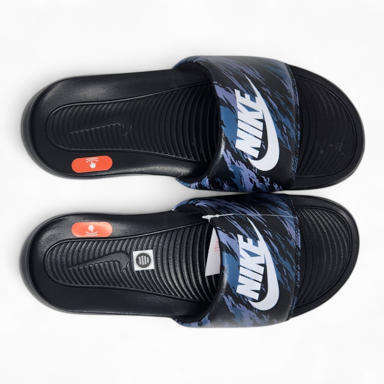 Nike Victori One Athletic Slides Men’s Sizes Black Pure Platinum Off Noir Camo