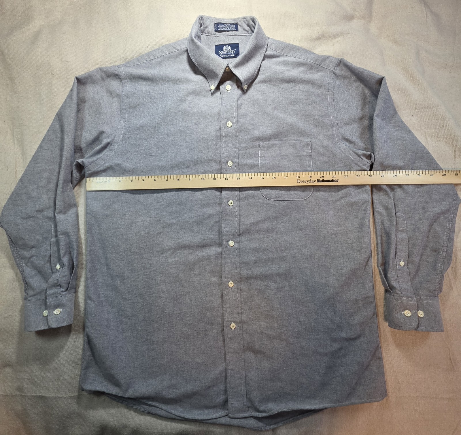 Stafford Men’s Long Sleeve Button Light Blue Shirt 16 1/2