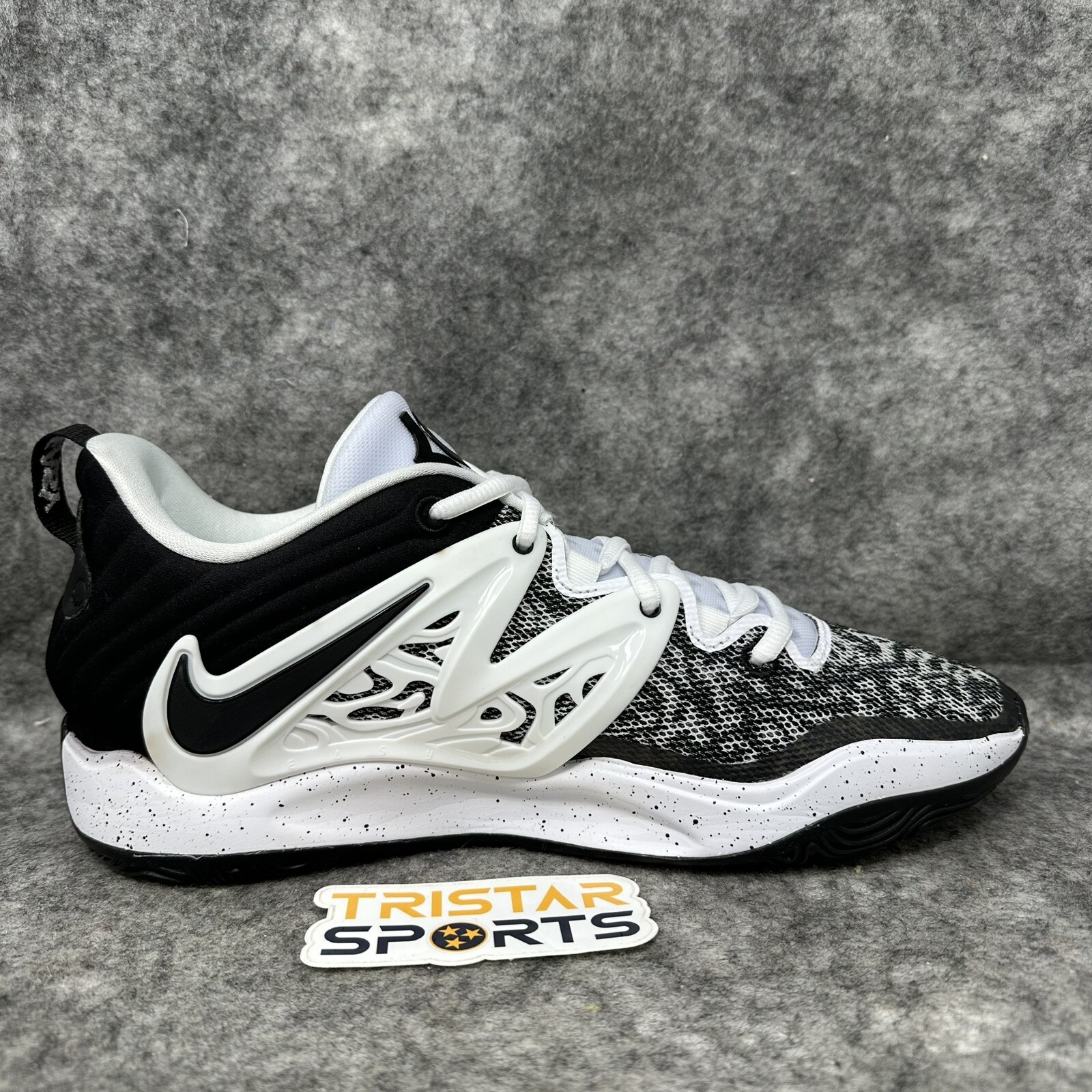 Nike KD 15 Basketball Shoes Mens 11.5 Black White Speckled Oreo DO9826-100