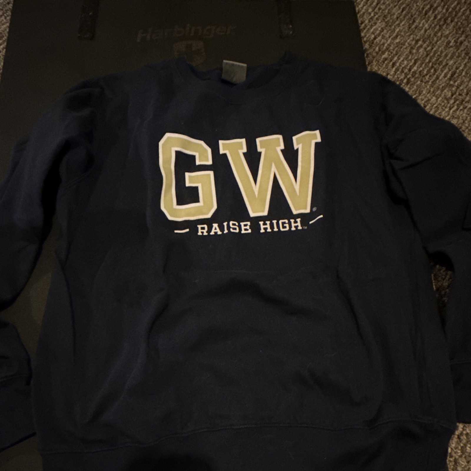 GWU Raise High Navy Blue Crewneck Sweatshirt George Washington University Size L