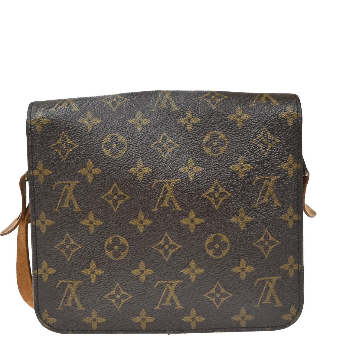 LOUIS VUITTON Cartouchiere MM Shoulder Bag Monogram Leather Brown M51253 32YH991