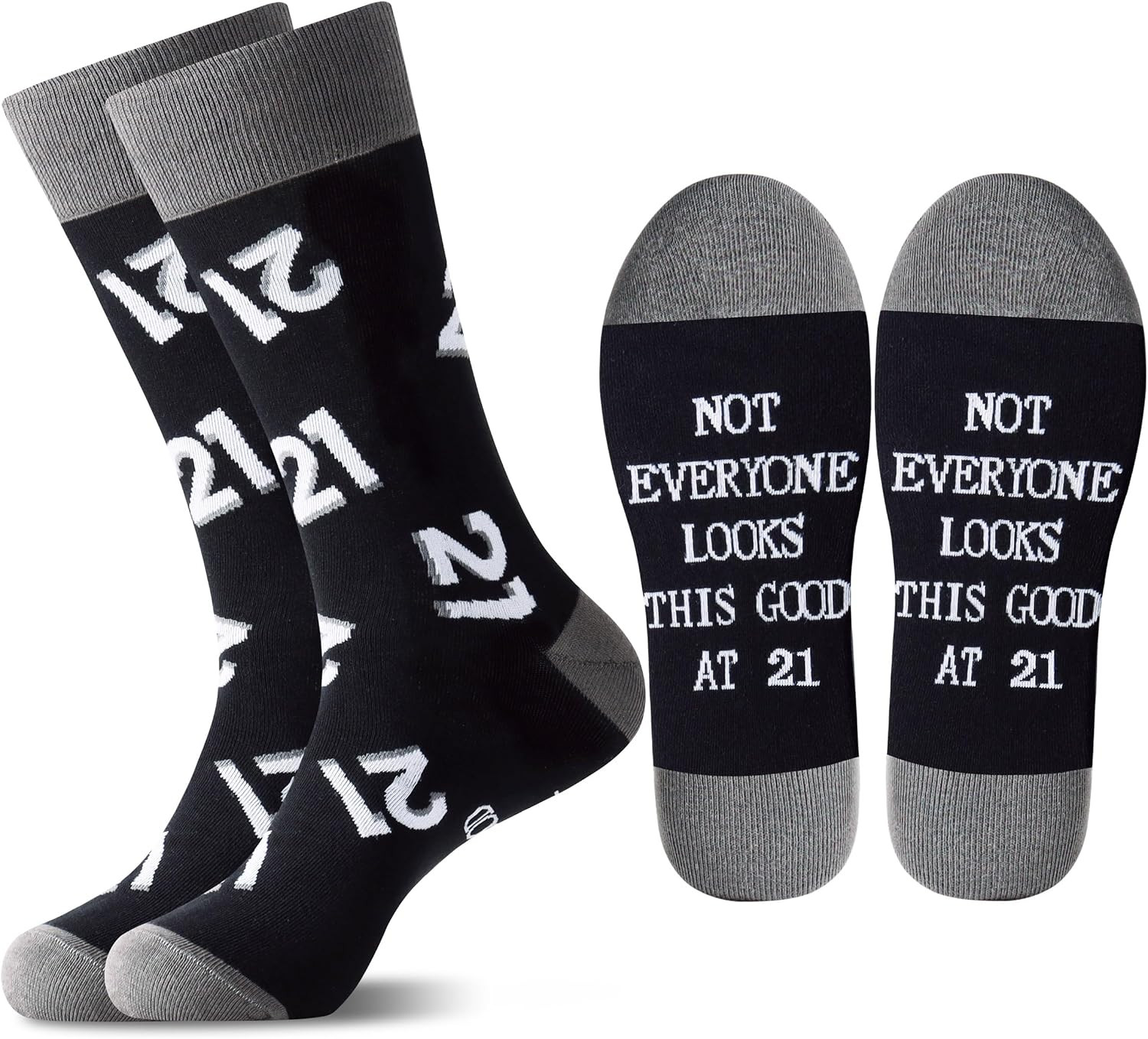 30Th 40Th 50Th 60Th 70Th Birthday Gifts for Men Black Crew Cotton Socks