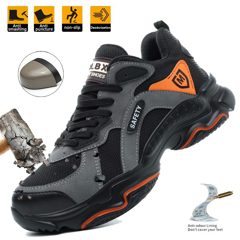 Work Boots Indestructible Safety Shoes Men Composite Toe Shoes Work Sneakers