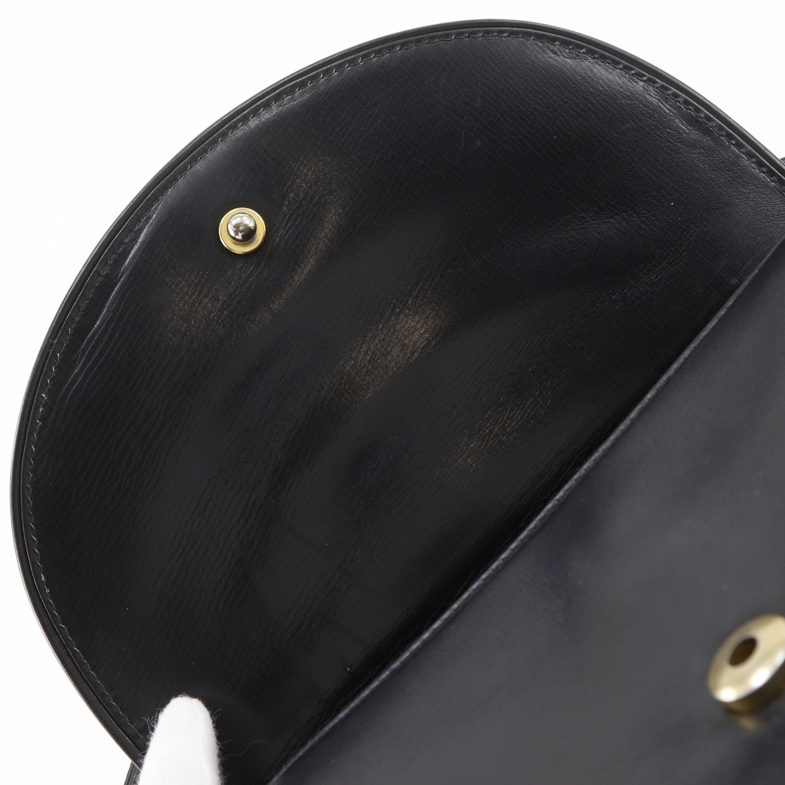 GUCCI Old Gucci Shoulder Bag vintage black Calfskin Women