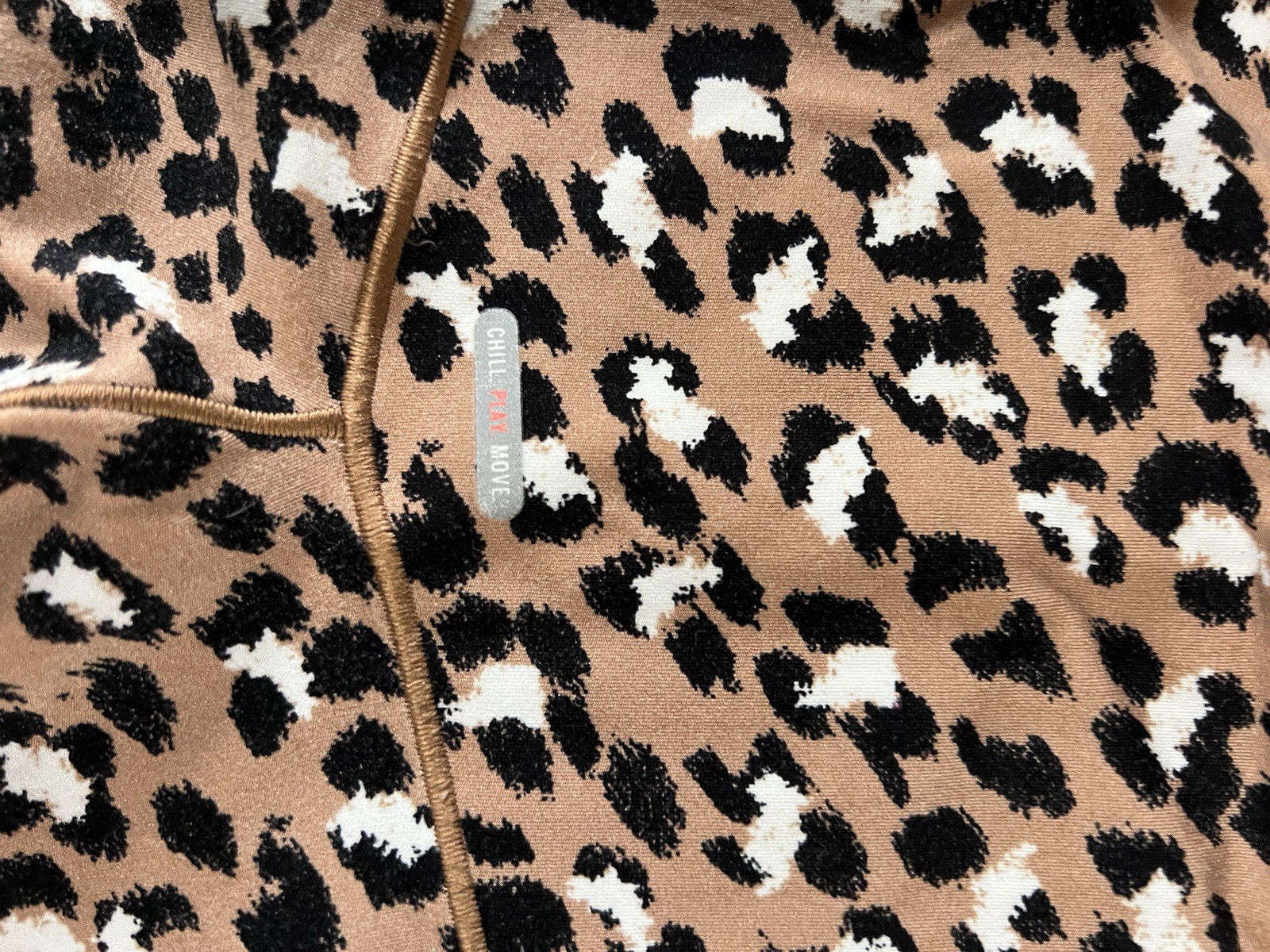 Aerie Chill. Play. Move. High Rise Cross Waist Leggings Leopard Print Size S