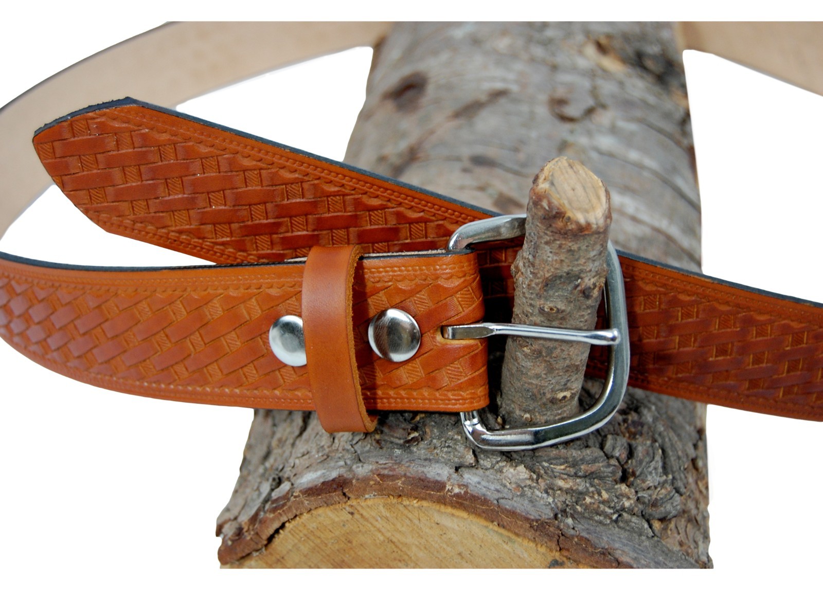 New Barsony 1 3/4″ (1.75″) Basketweave Leather Belts for Sizes 47″ – 53″
