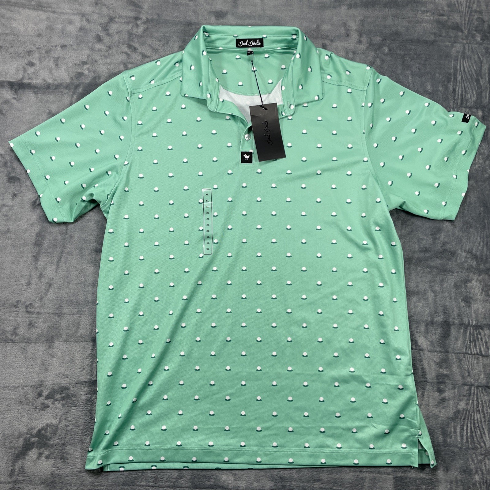 Bad Birdie Golf Polo Men’s XL Aim Point Dusty Jade Short Sleeve Performance NWT