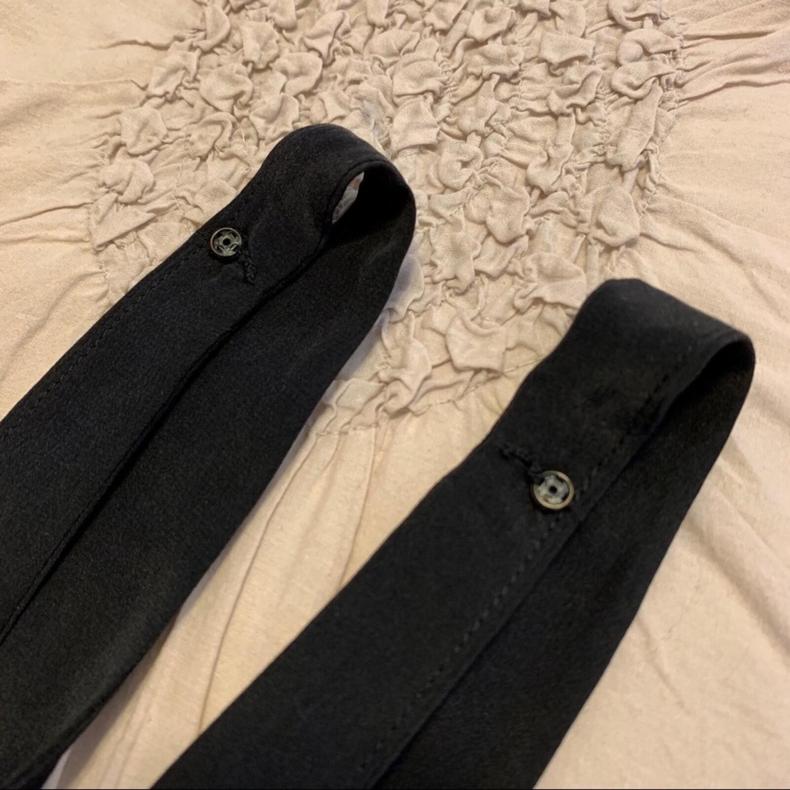 Elizabeth And James Black Asymmetrical Raw Edge 100% Silk Layering Tank