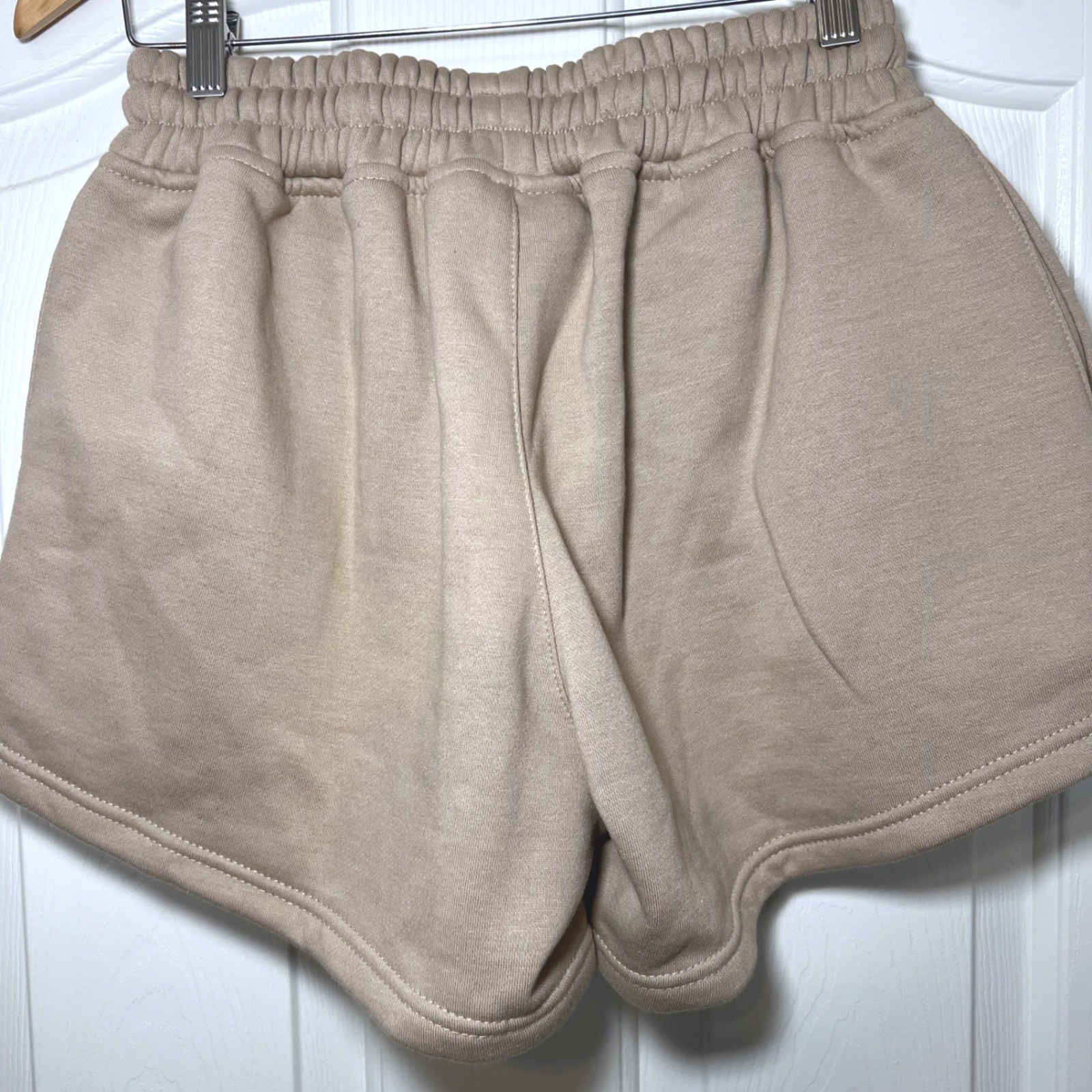 Mitch Flippo MFG Tan Embroidered Star Ardore Sweat Shorts Beige Womens Medium
