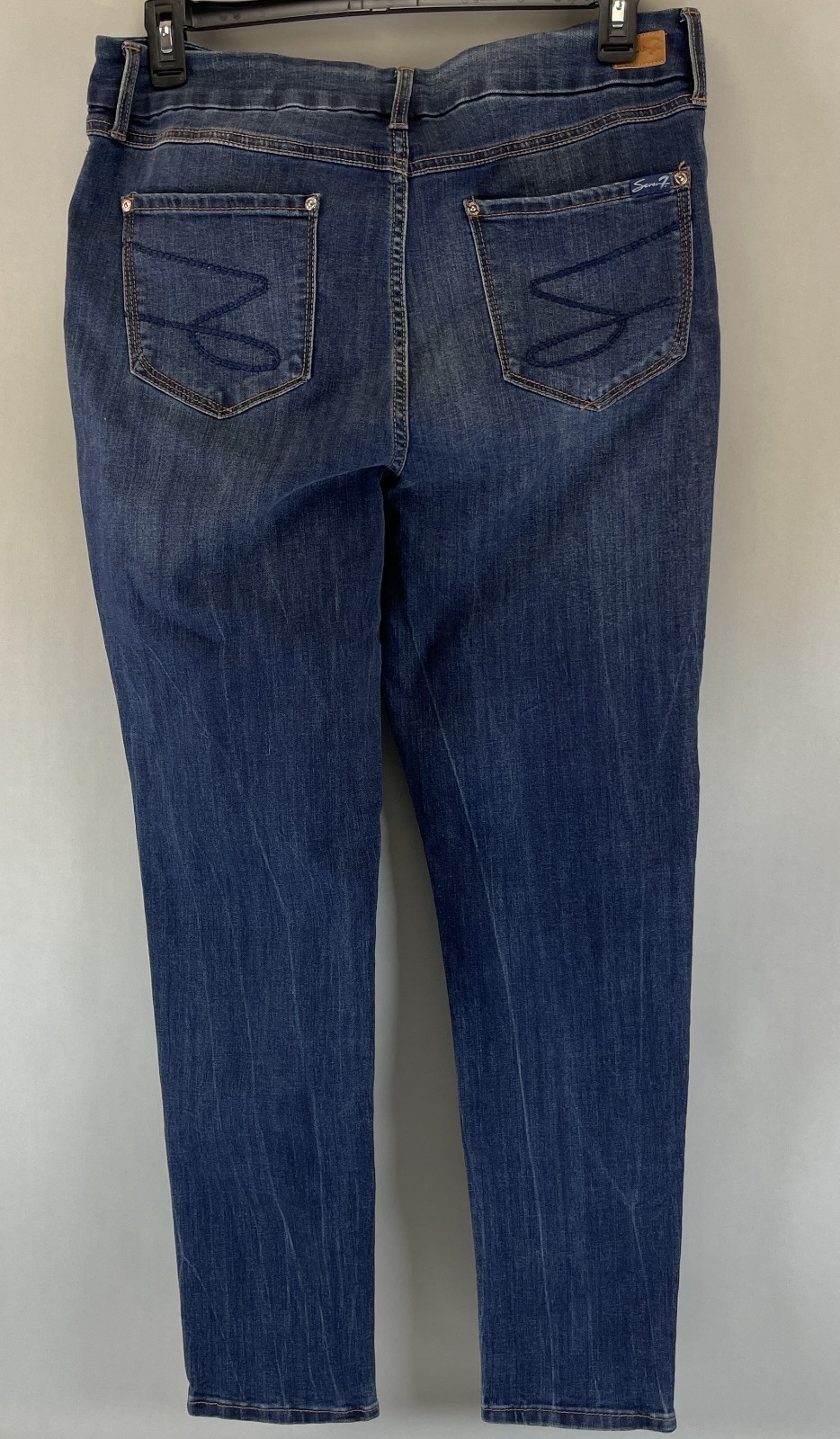 Seven7 Tummyless High Rise Skinny Jeans Womens 16 Avalon Blue Denim Stretch