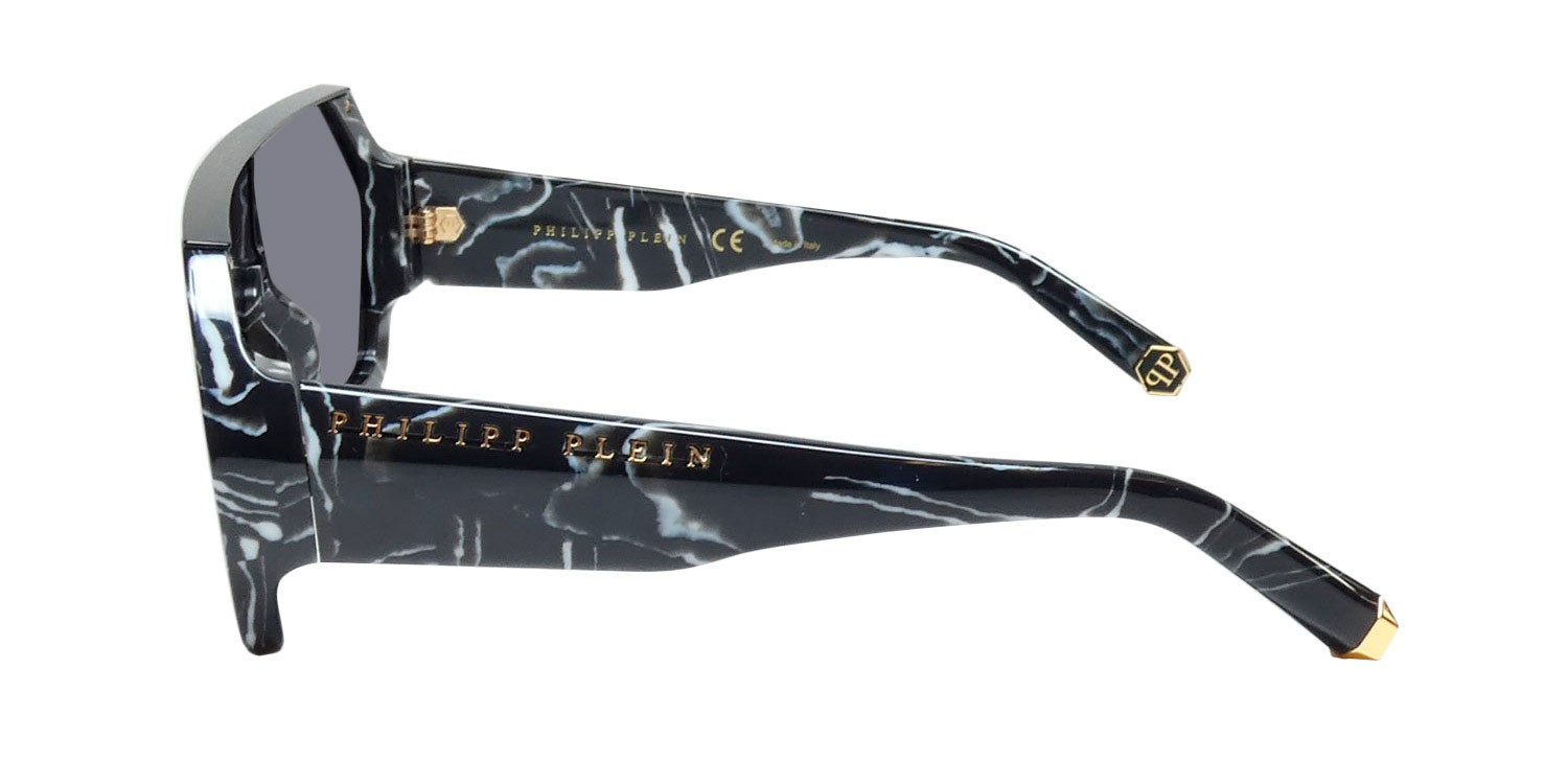 NEW PHILIPP PLEIN SPP047 PLEIN HEXAGON CAMOU SUNGLASSES 0Z21 PLASTIC GEOMETRIC