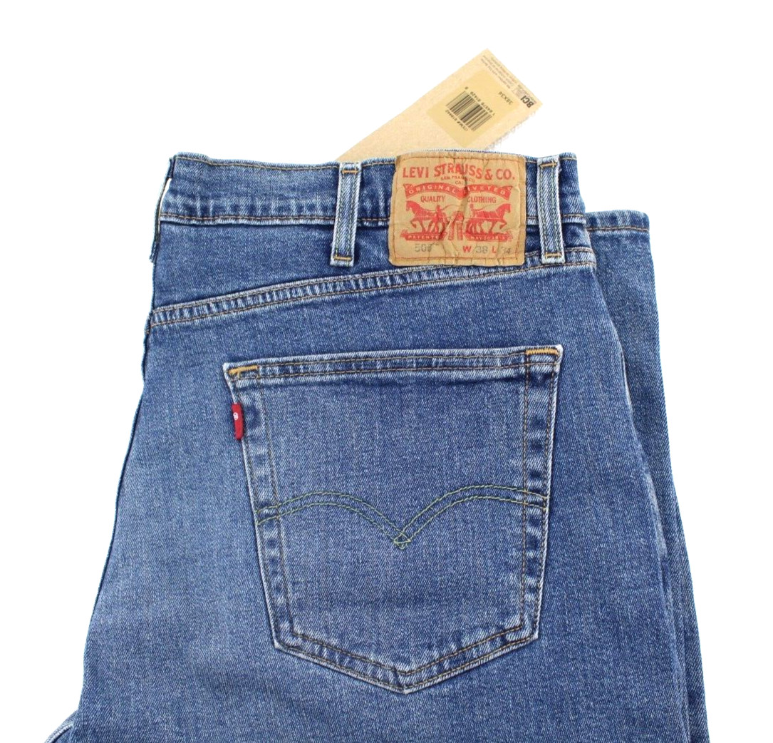 New LEVI’S 505 Regular Size 38 x 34 Medium Wash Room At Thigh Men Jeans MSRP $69