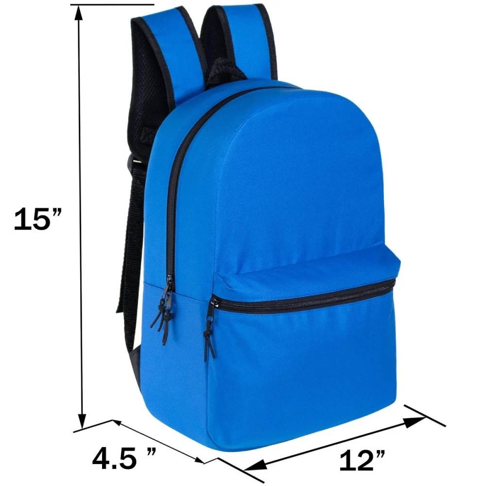 24 Pack Kids Backpacks Bulk 15″ School Bookbags Wholesale Bags 6 Assorted Colors