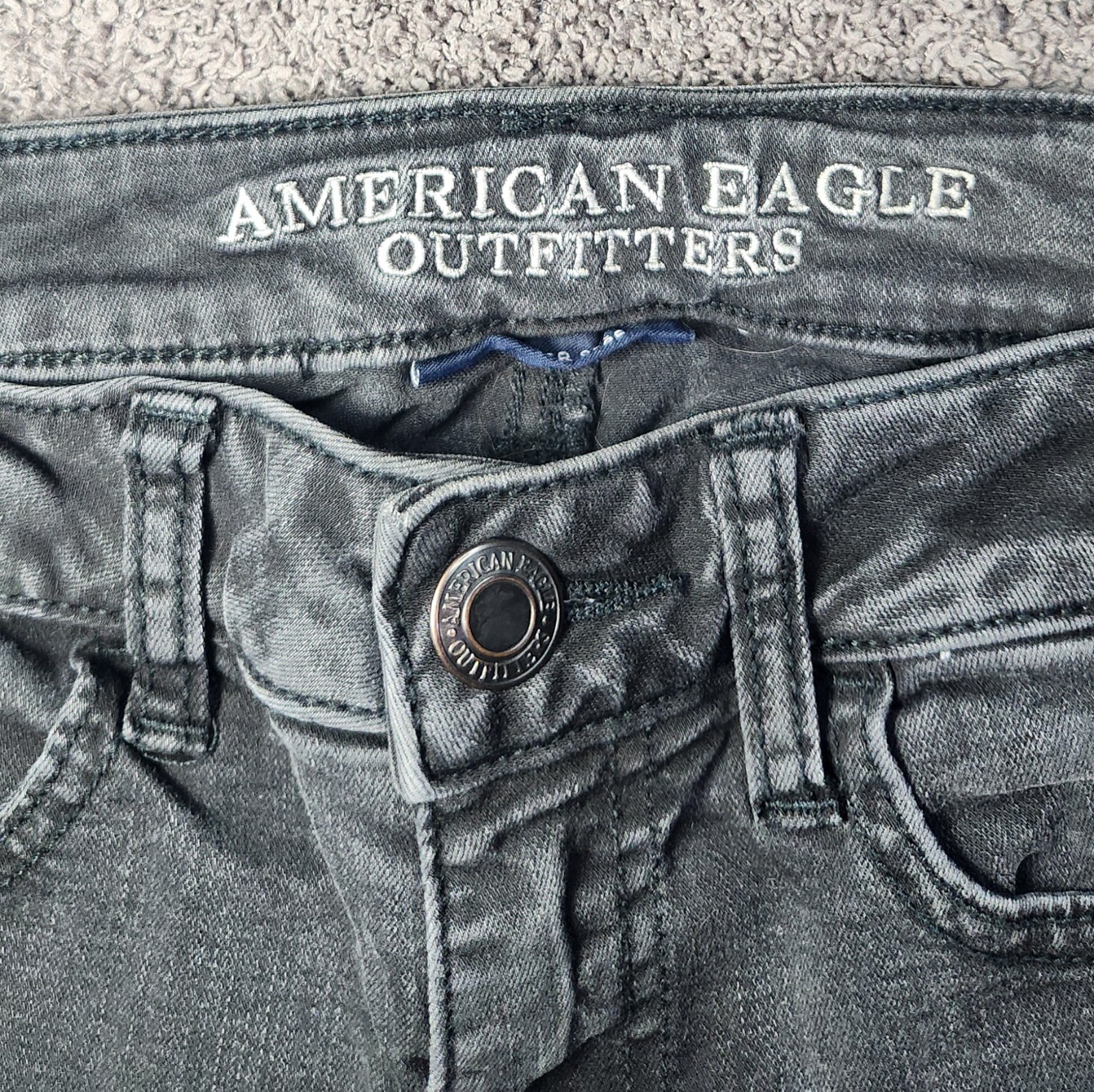 Black Destroy American Eagle Outfitters Low Rise Jeggings Skinny Jeans 2 Grunge