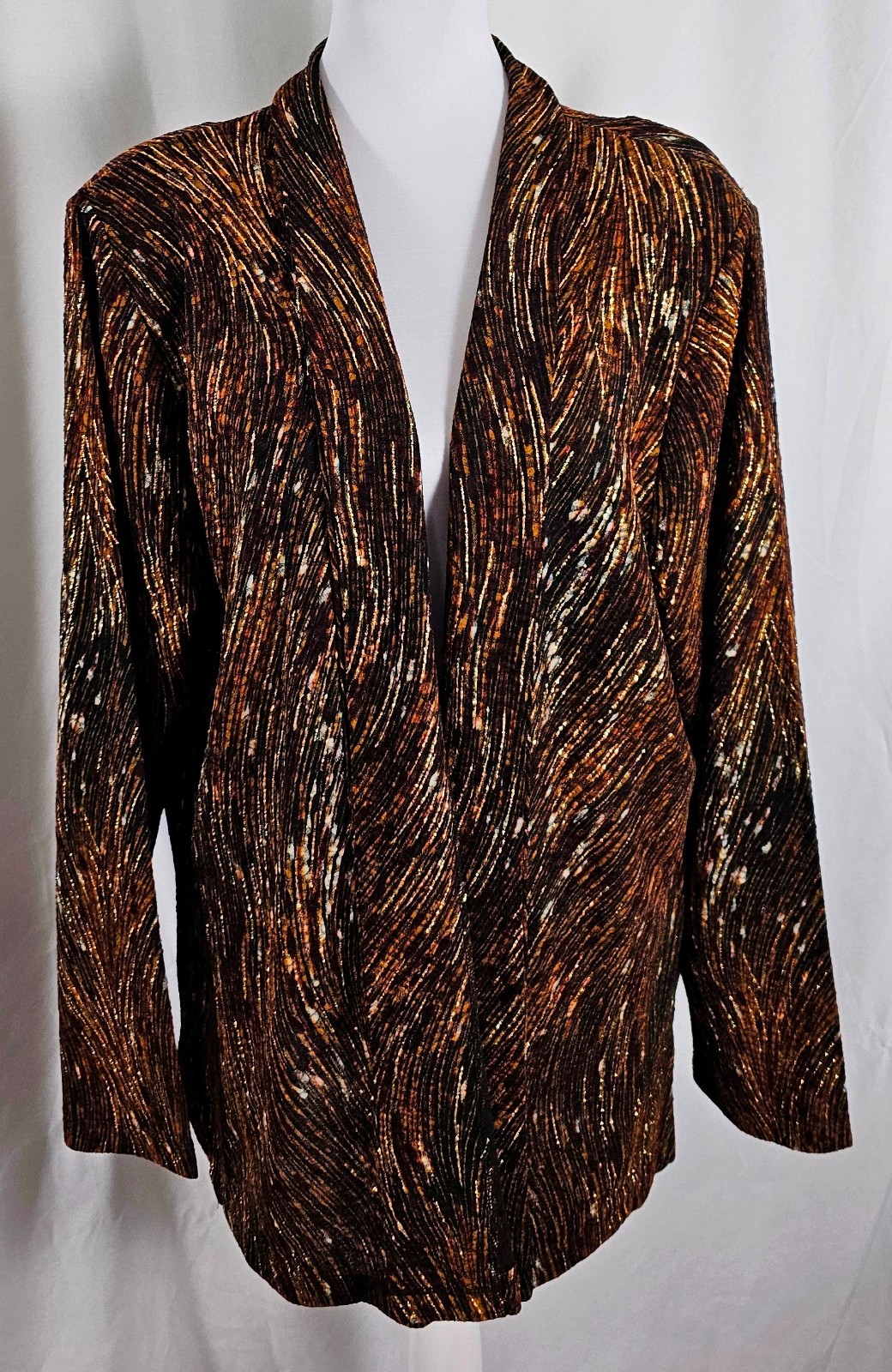 Drapers Damons Womens Open Top Brown Black Gold Metallic Polyester Spandex 2X