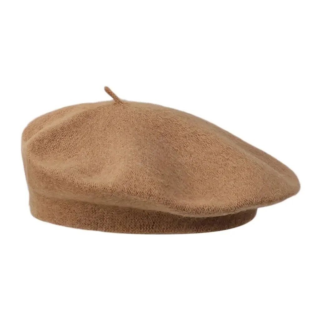 Warm French Style Lightweight Casual Classic Beanie Solid Color Wool Beret hat