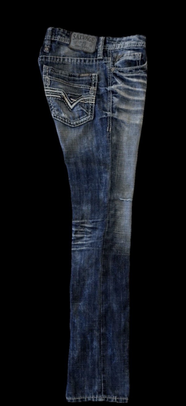 Salvage HAVOC Slim Straight Stretch Buckle Jeans ~ Men’s Size 28 x 32
