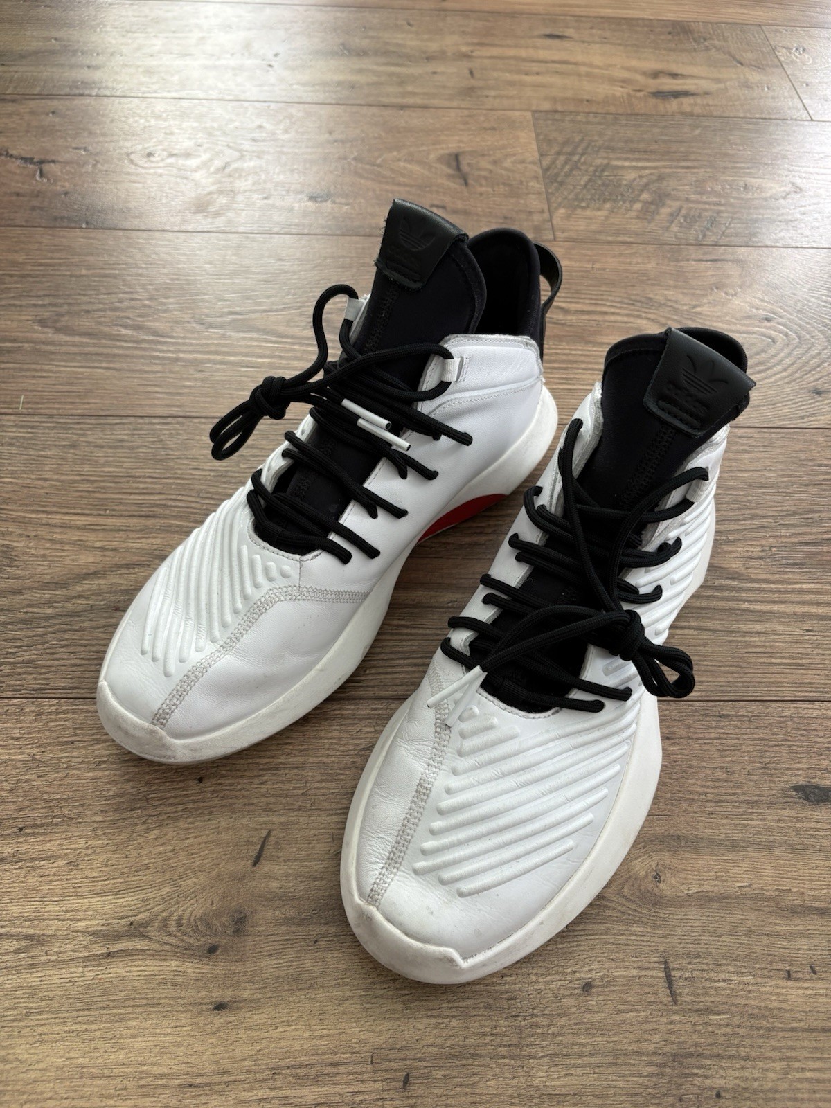 Adidas Crazy 1 ADV AQ0320 White Black Red Leather Basketball Shoes Mens Sz 10.5
