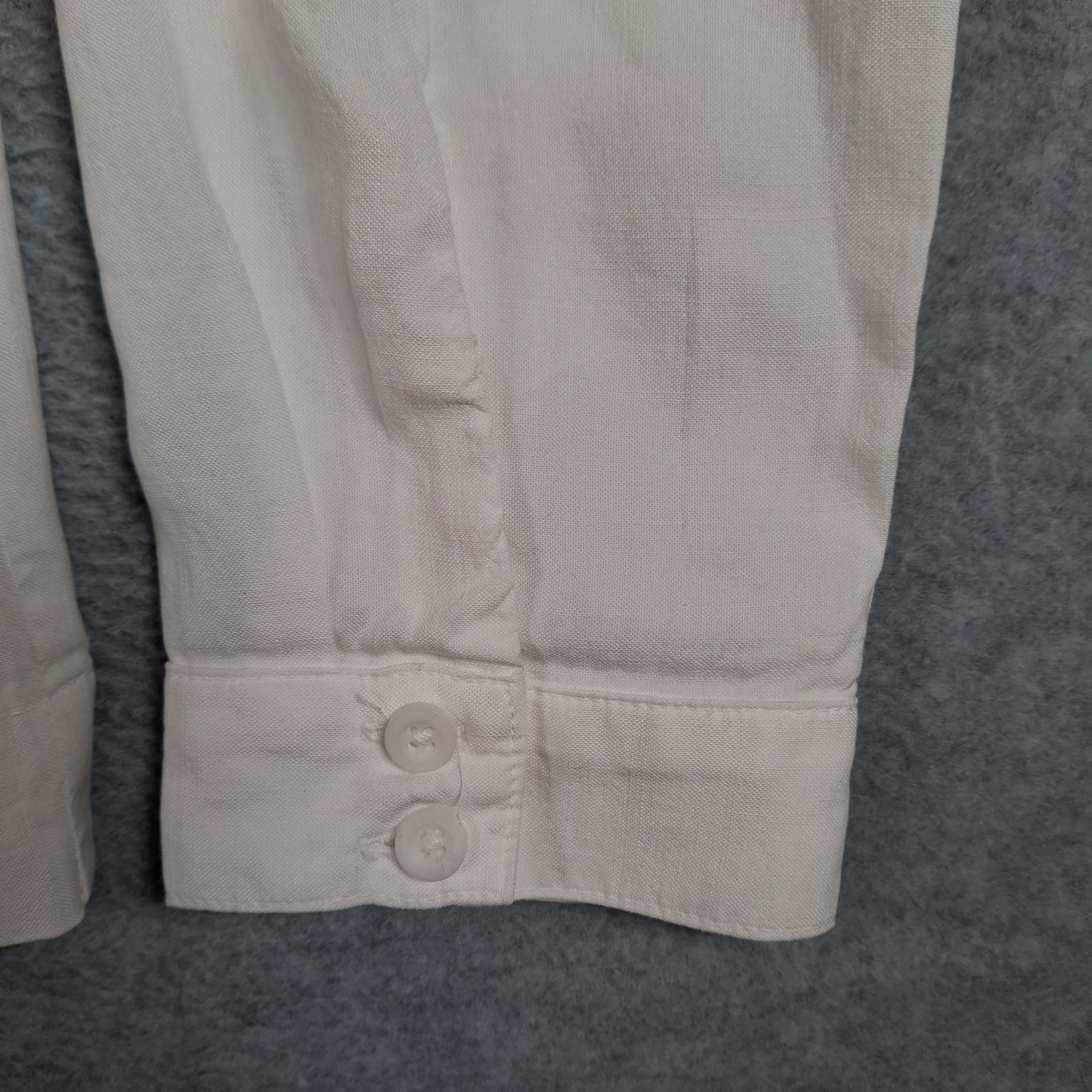 Cloth & Stone Anthropologie Hidden Button Up Blouse XL White Braid Trim Lyocell