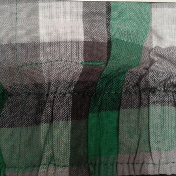 Pico S 28 30 Men’s woven boxer shorts plaid Green 100% Cotton Black Gray NEW