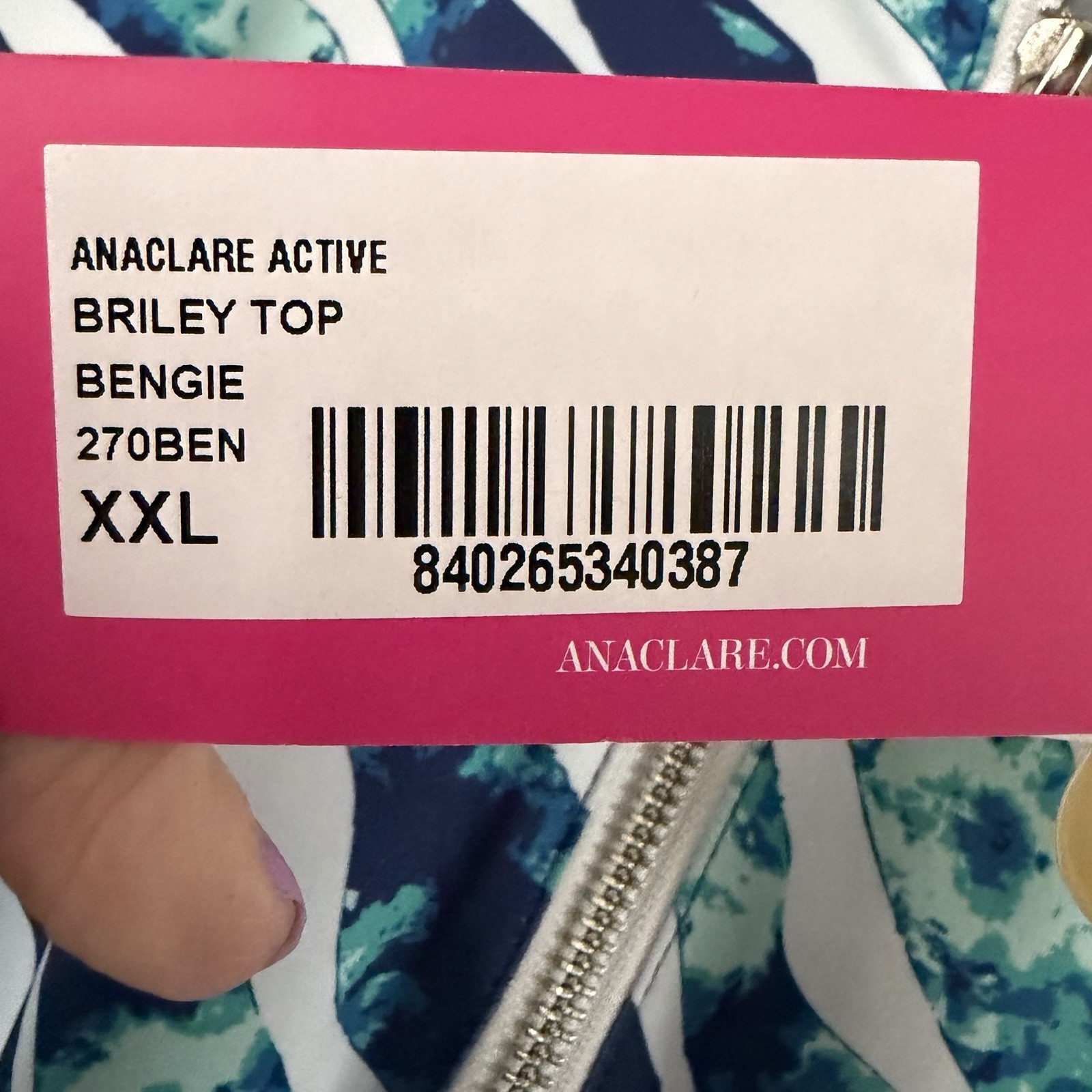 NEW ANA CLARE Briley Half Zip Pullover in Bengie XXL Outdoor Sun Protection UPF