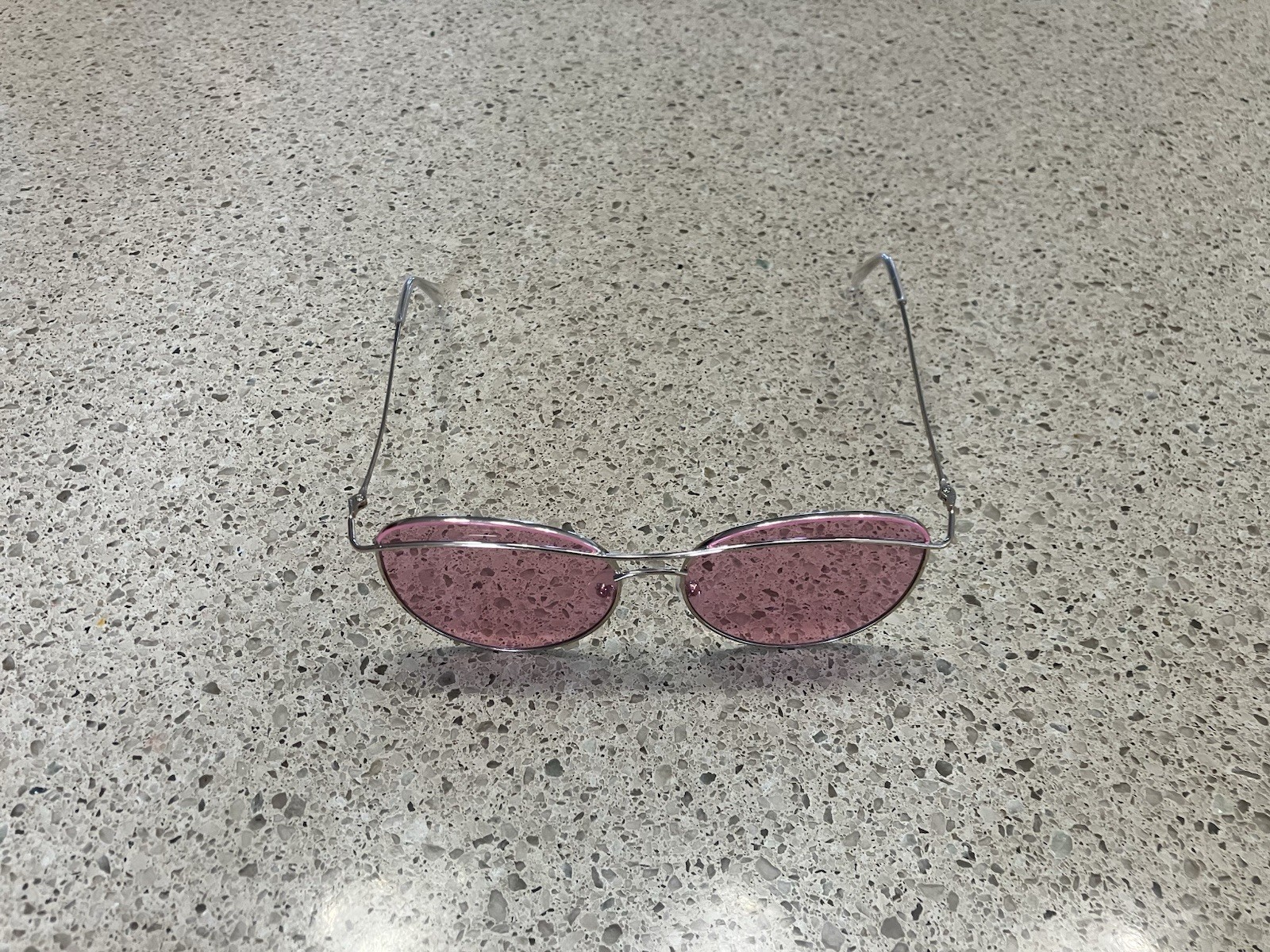 Unique Design Modern Frame Womens Silver & Pink Sunglasses