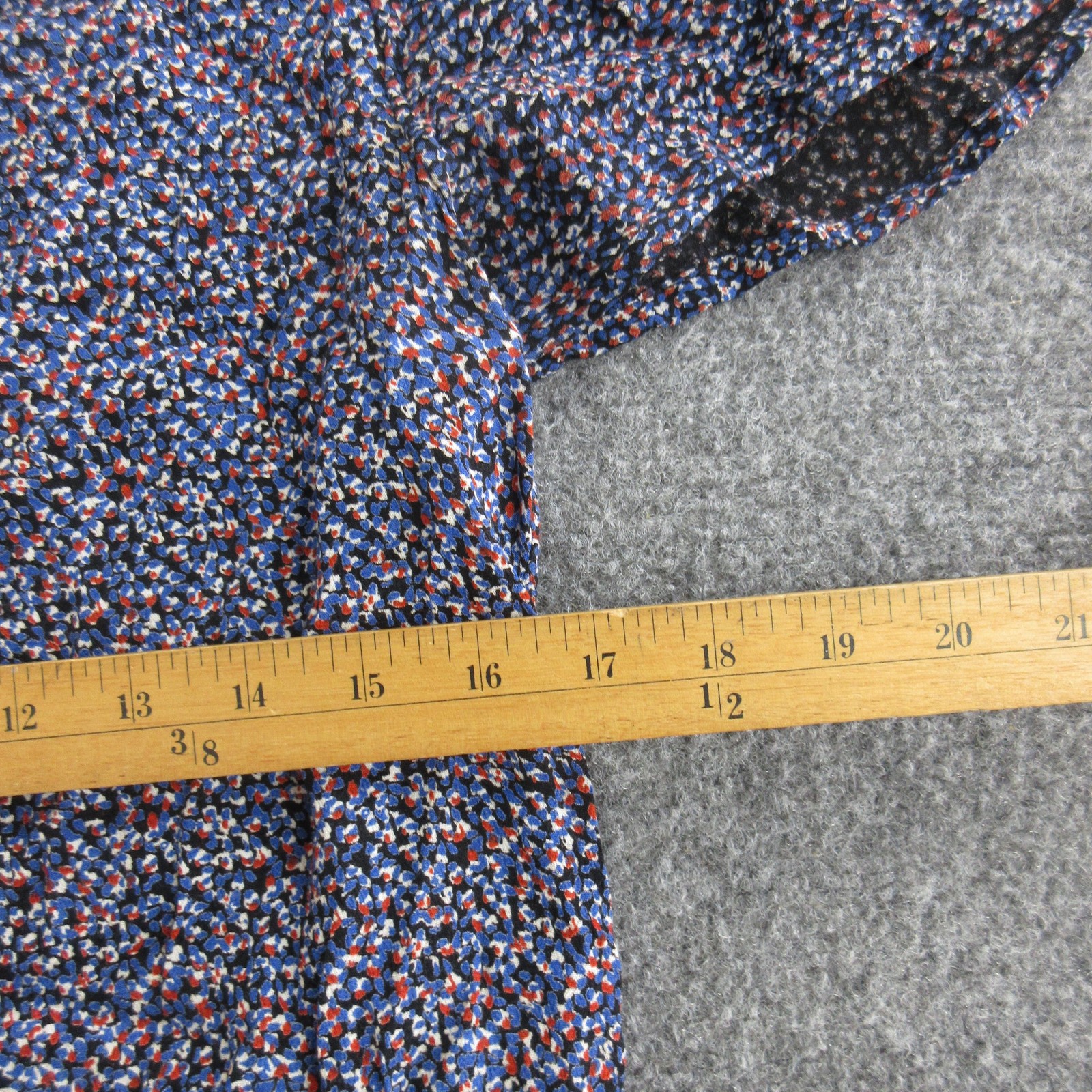 Maeve Blouse Womens S Blue Floral V Neck Short Sleeve Woven Top Anthropologie