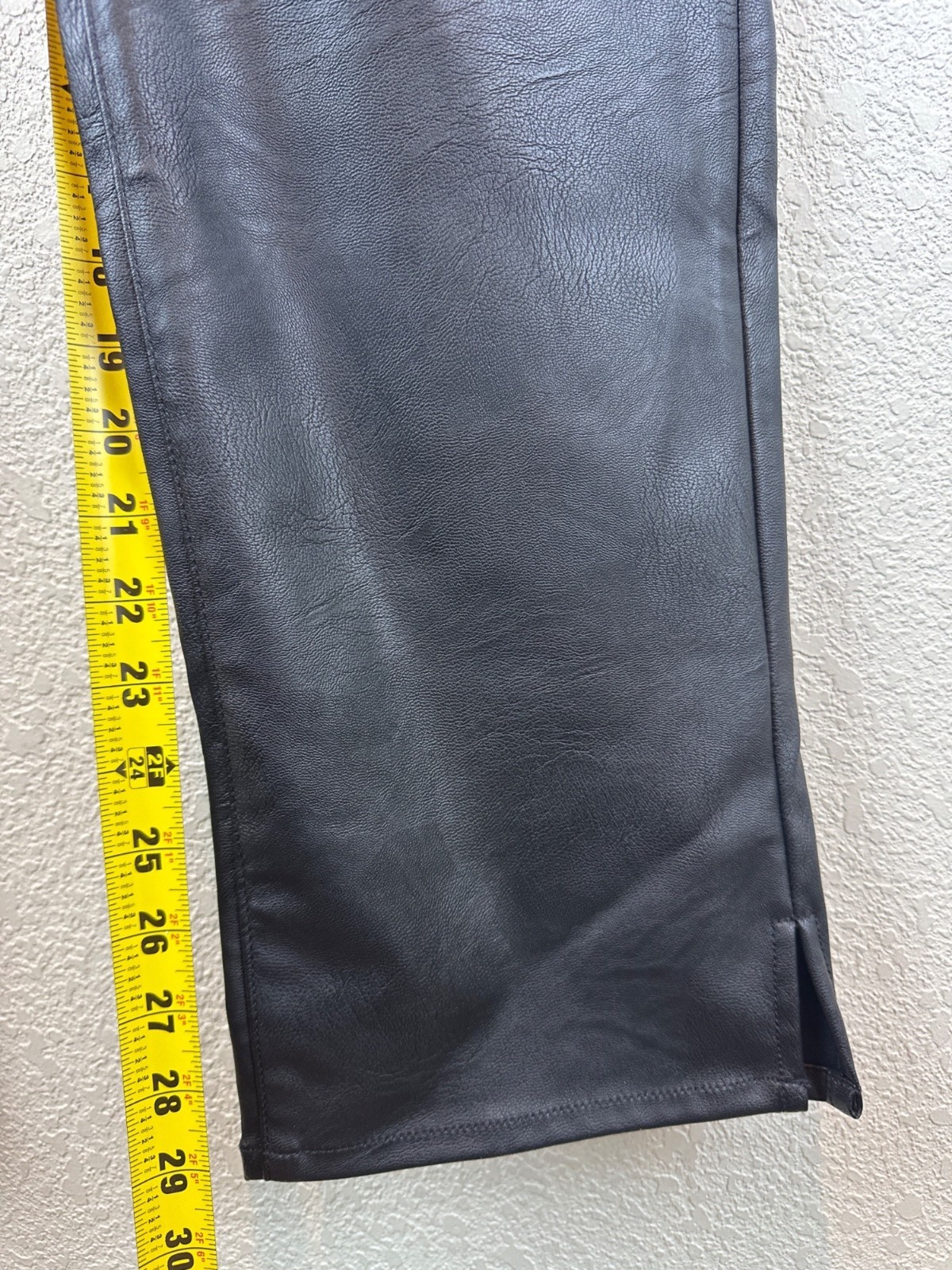 Good American Faux Leather Pants Black Size 15 High Rise Straight Leg 1X