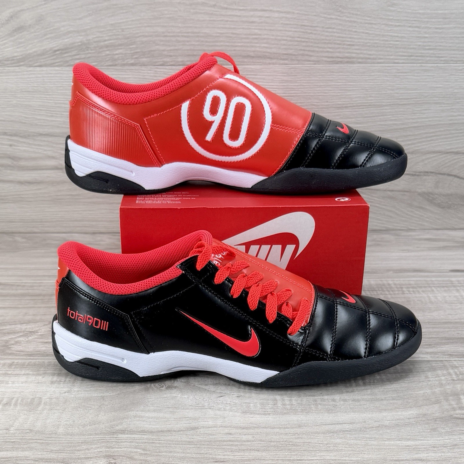 Nike Total 90 ‘Black White Black Bright Crimson’ Men Size 10.5 Soccer HQ2851 nby