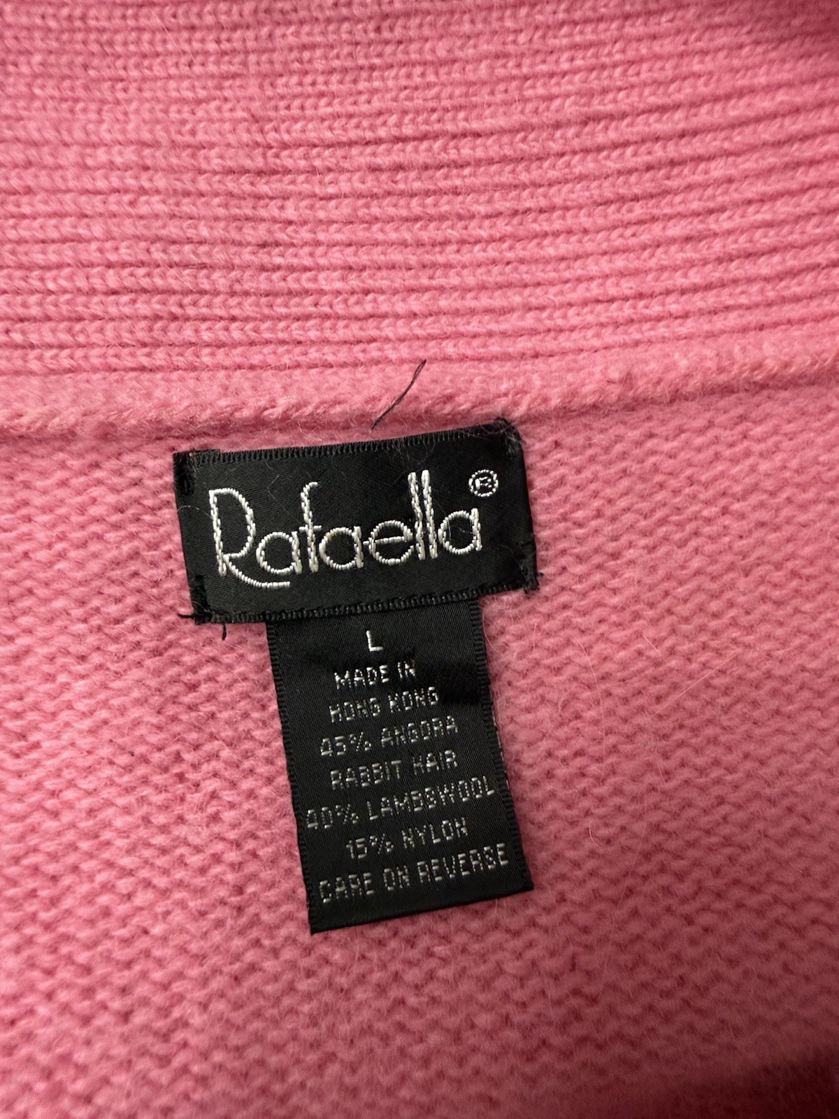 Vintage Pink Sweater Angora Wool 1990s Large