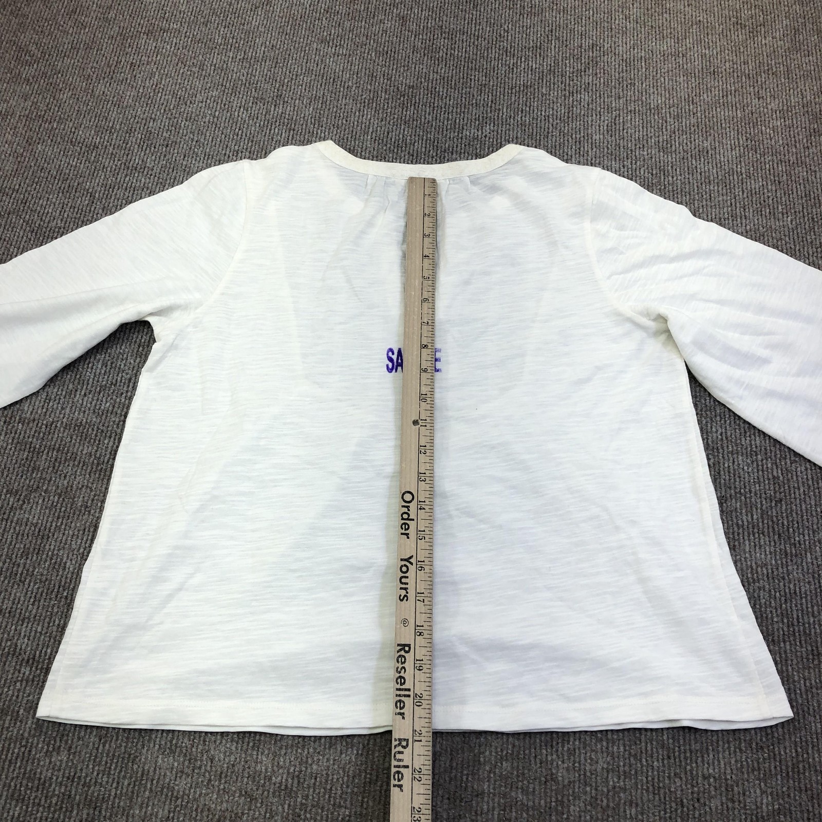 Lucky Brand Blouse Womens Small White Embroidered Balloon Sleeve Boho Sample