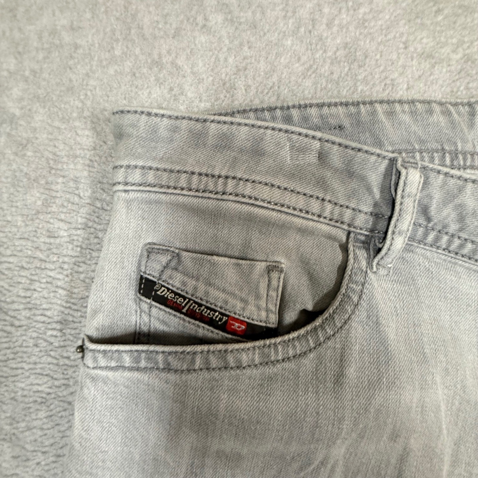 Diesel Thommer-SP Slim Skinny Light Gray Mens Jeans 34×29 Stretch Denim