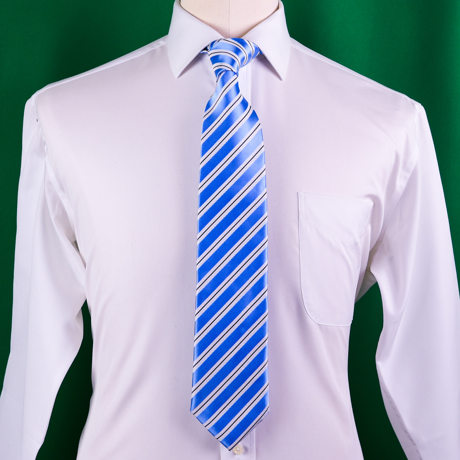 Light Blue Air Force Striped Classic Width Tie 8cm Necktie Standard Wide Fashion