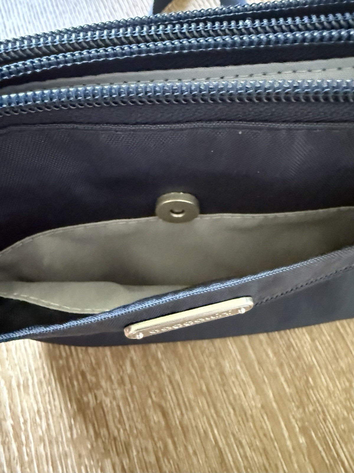 Baggallini Double Zip Medium Crossbody Bag In Navy EUC! MSRP $75