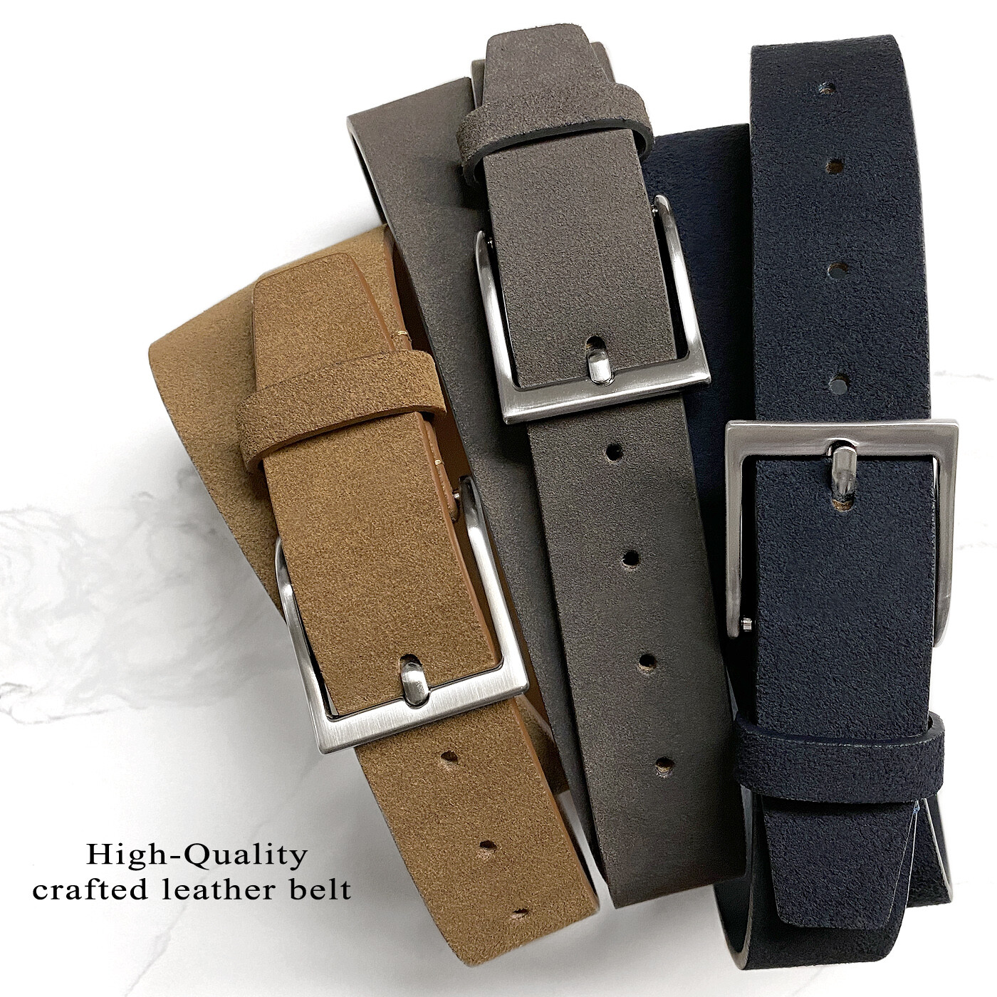 41101 Genuine Leather Suede Belt casual Jean Belt 1-1/2″(38mm) wide