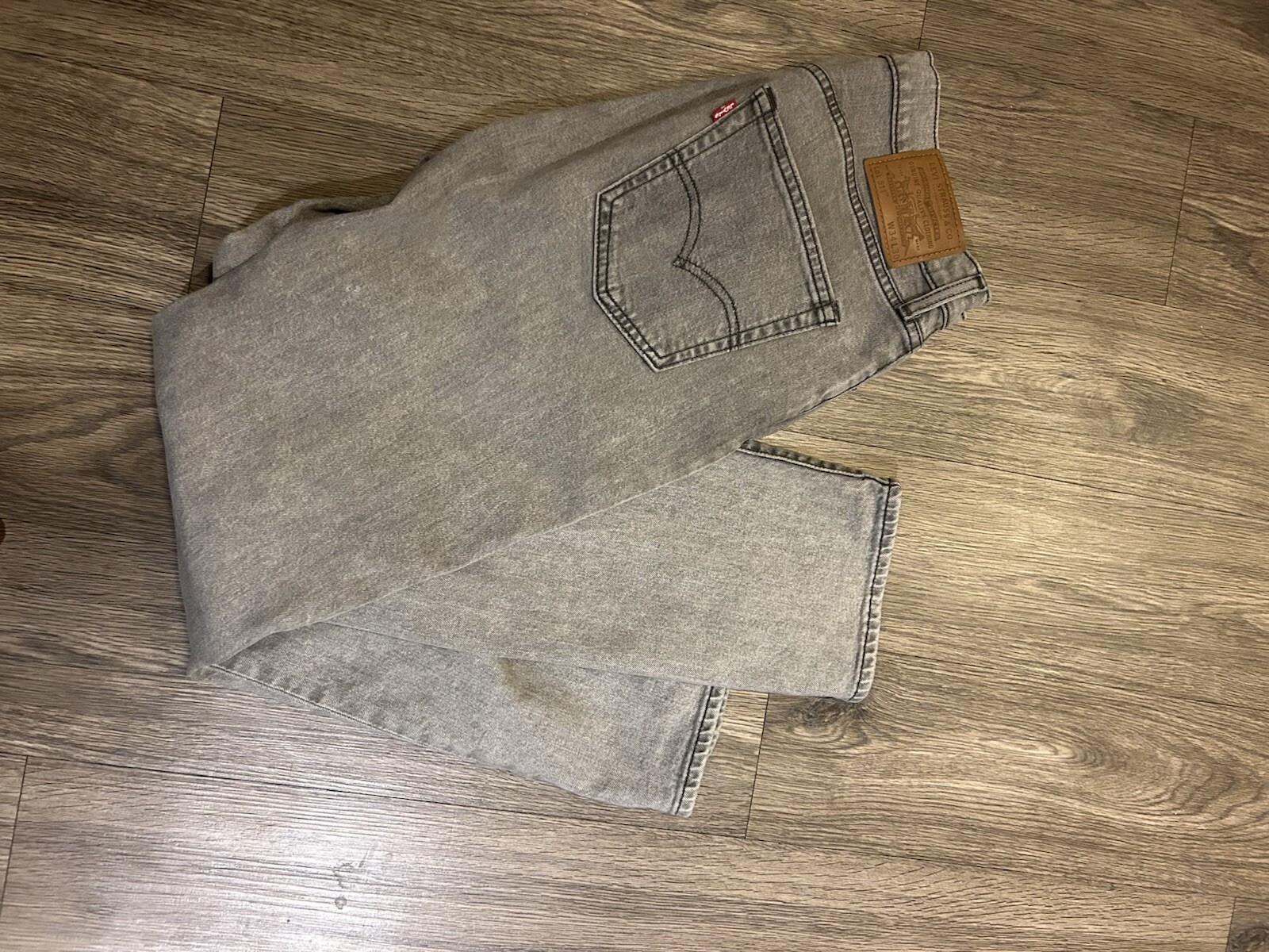 Levis 511 Jeans Mens 34 x 30 Slim Gray Denim Stretch