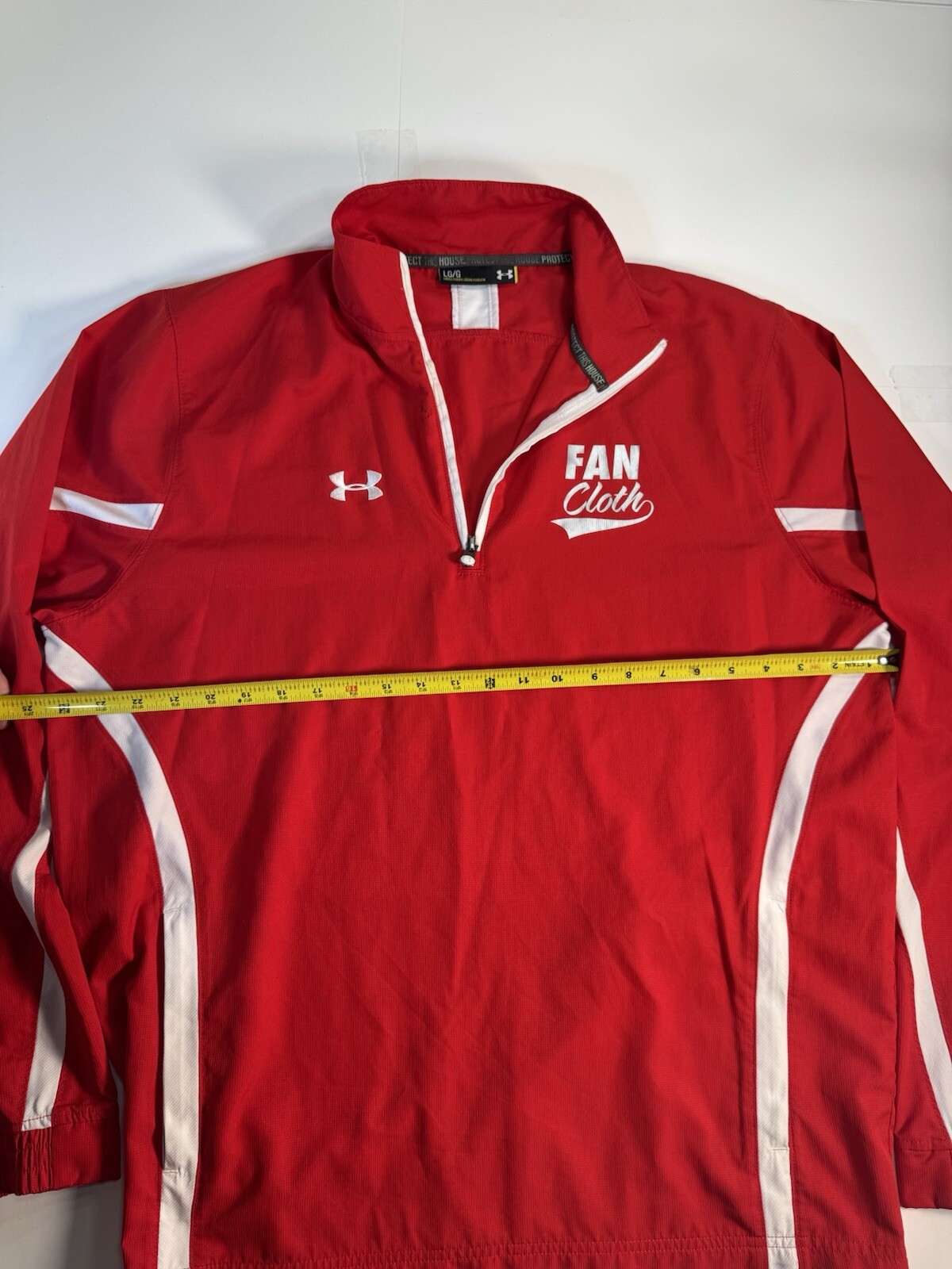 Under Armour Men’s Fan Cloth 1/4 Zip Jacket Pull Over Mens Size Large RED