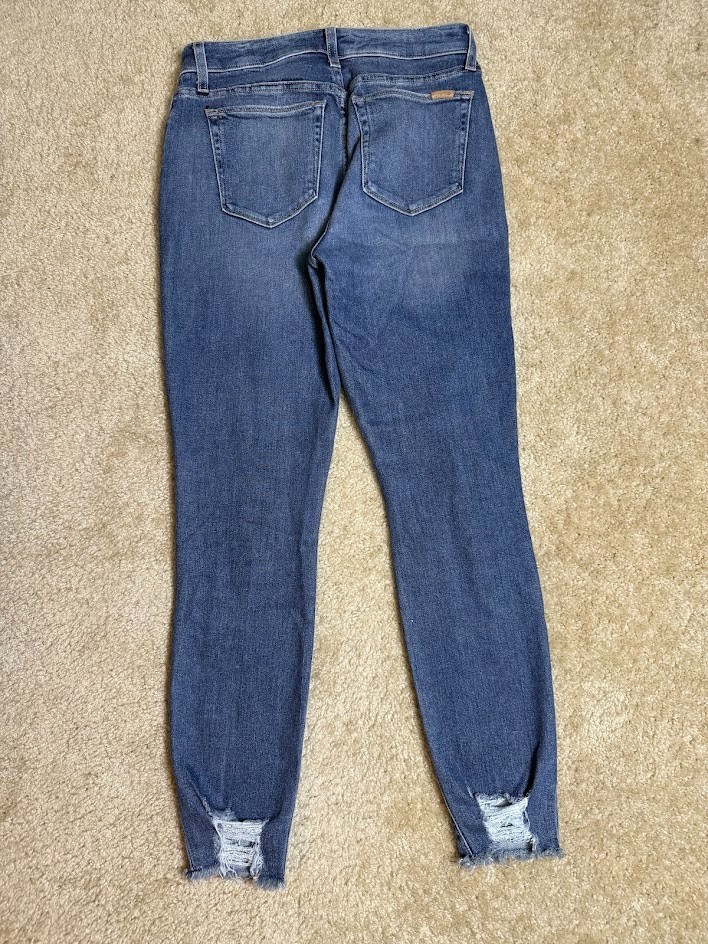 Joe’s Jeans Jeans Womens 28 Blue High Rise Skinny Ankle Distressed Raw Hem Rips