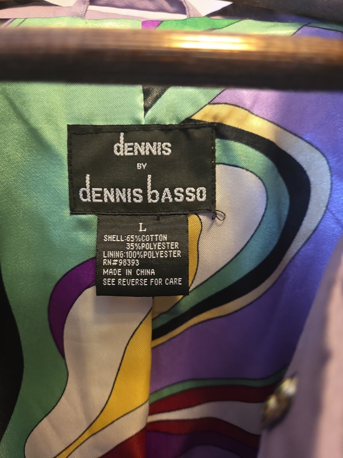 Dennis Basso Women’s Lavender W Multicolor Lining Cotton Blend Trench Size M