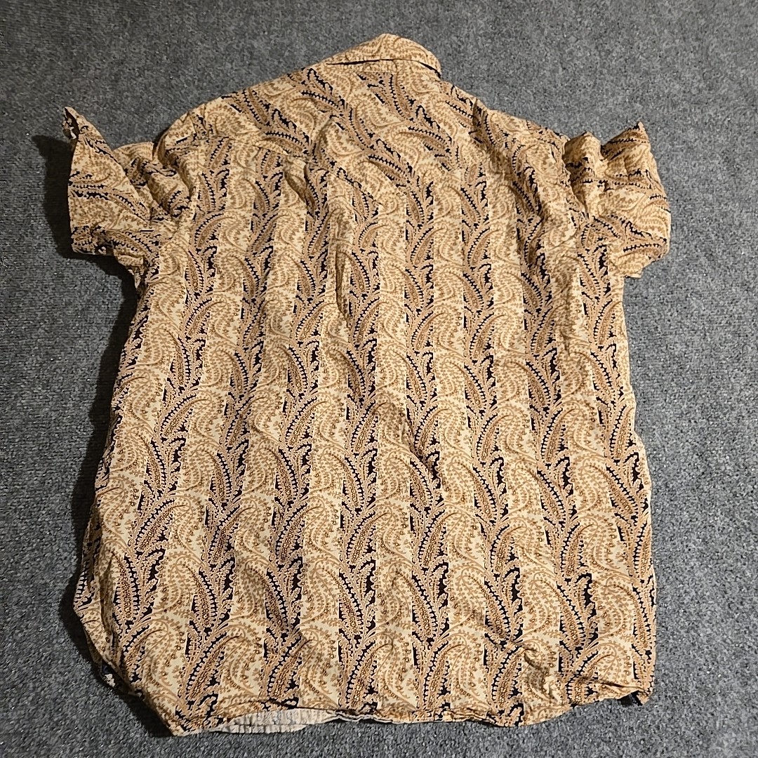 Moon Shine Spirit Shirt Men Large Gold Paisley Saw Tooth Pearl Snap Western