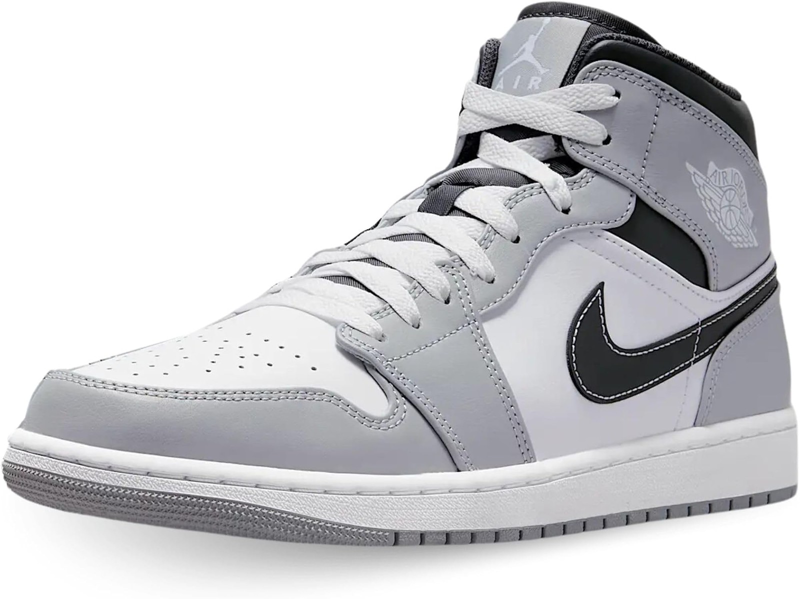 Nike Mens Air Jordan 1 Mid Se – Lt Smoke Grey/White-anthracite – 13